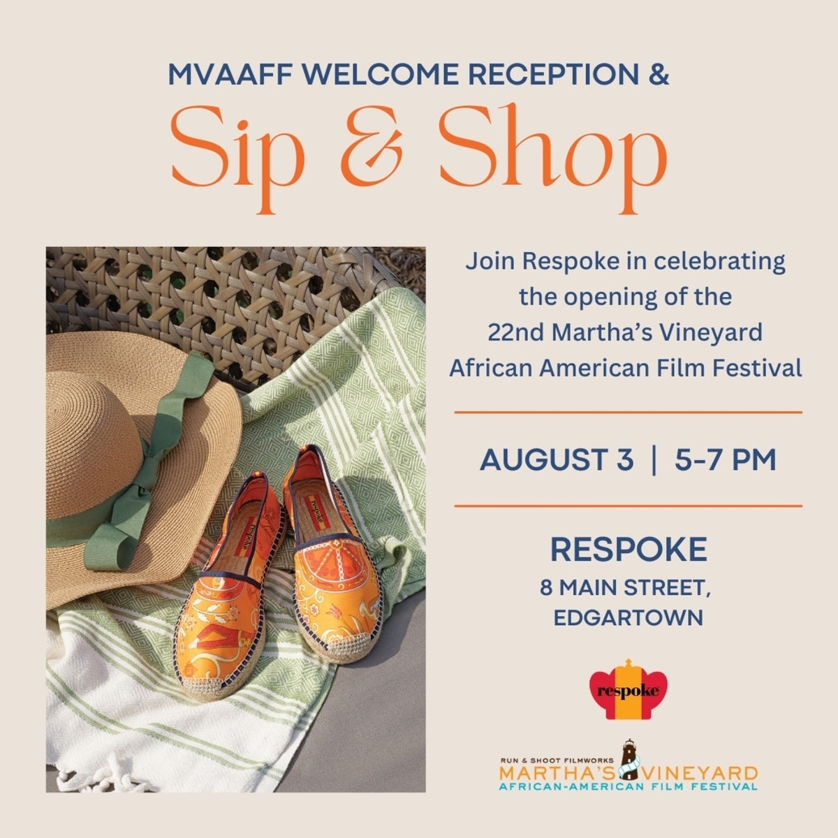 MVAAFF Welcome Reception & Sip & Shop – Respoke