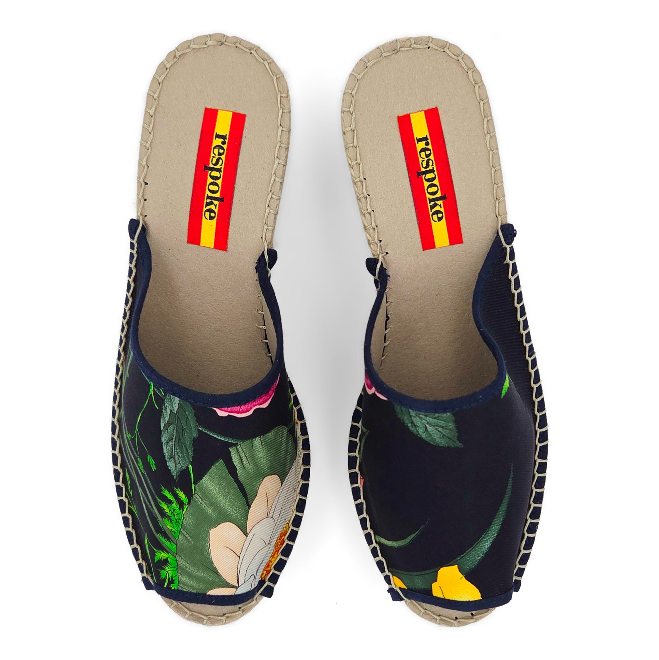 GRACE Black Modern Wedge Espadrilles