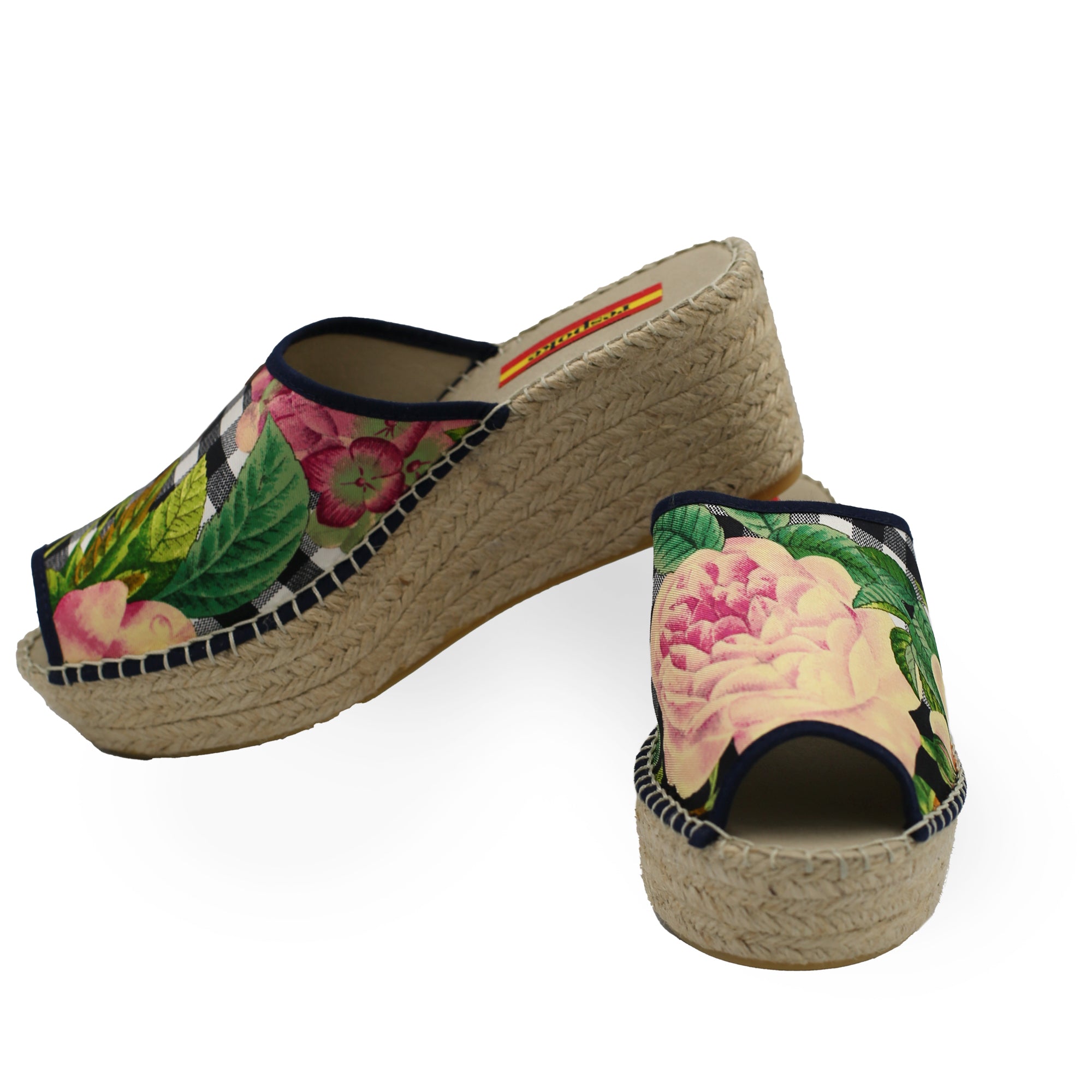 FICA Black Modern Wedge Espadrilles