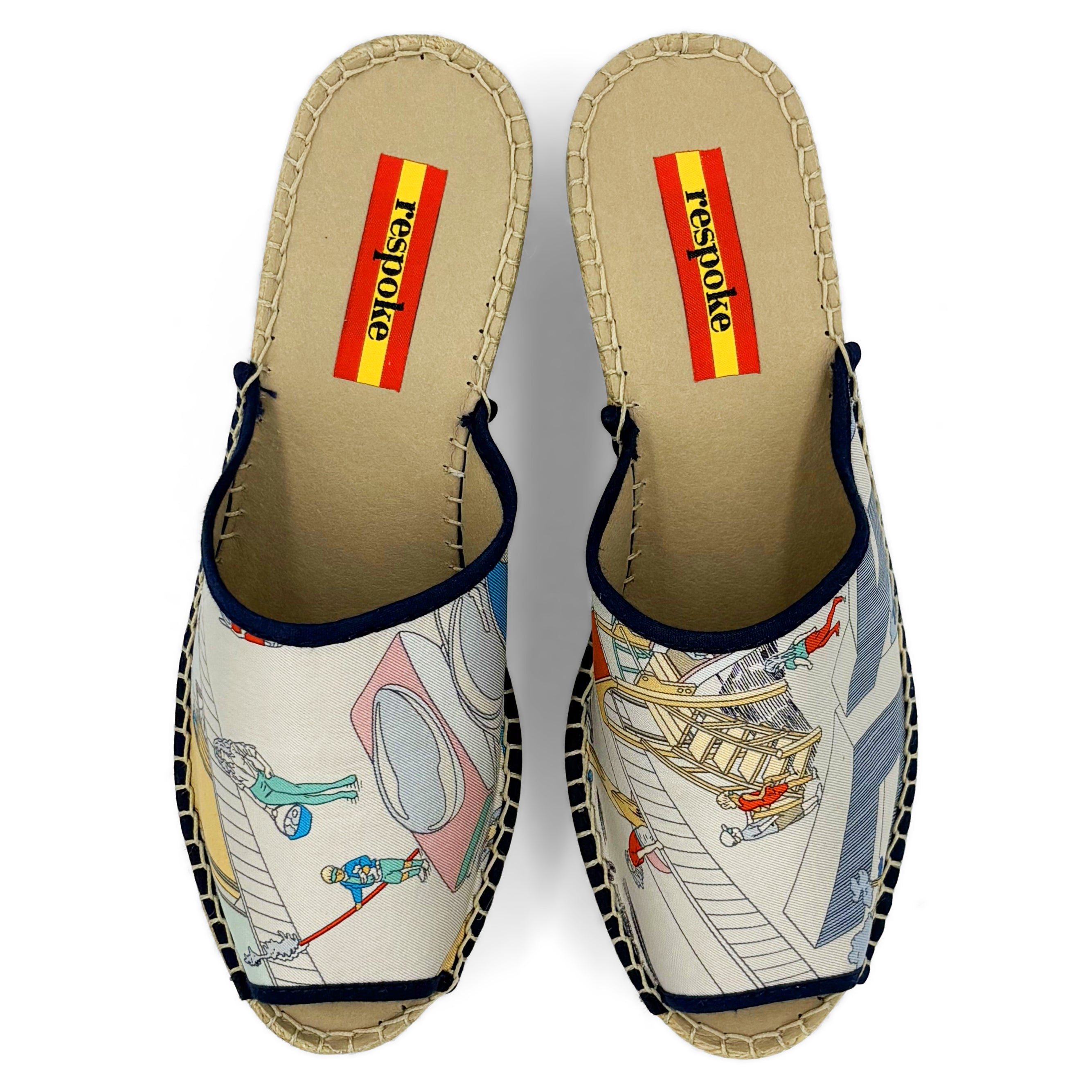 BEACH White Modern Wedge Espadrilles