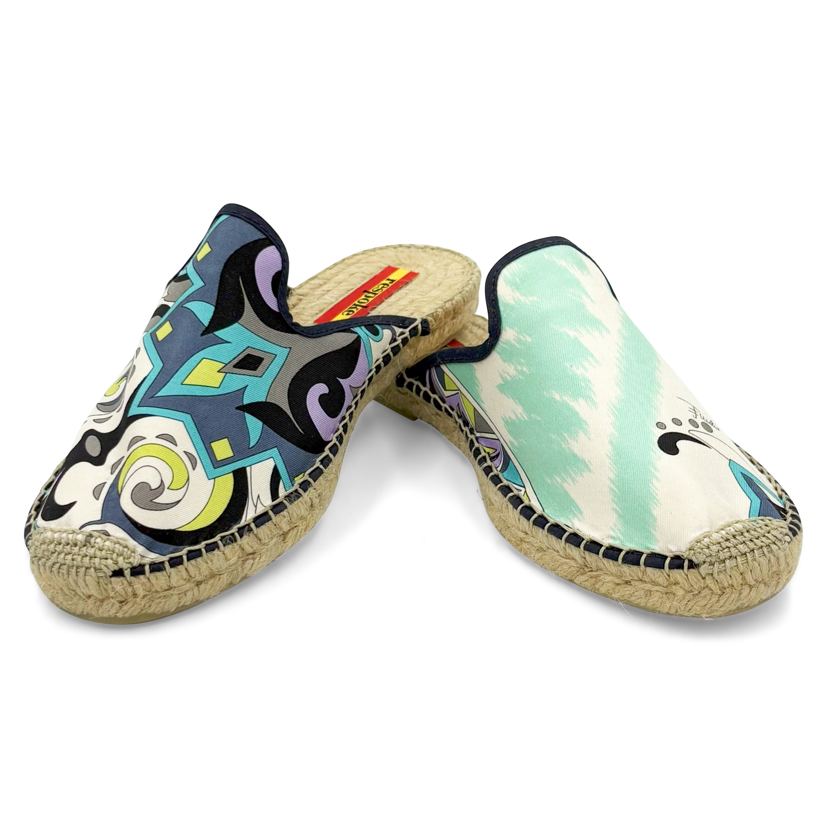Bronco Grey/Mint Mule Espadrilles