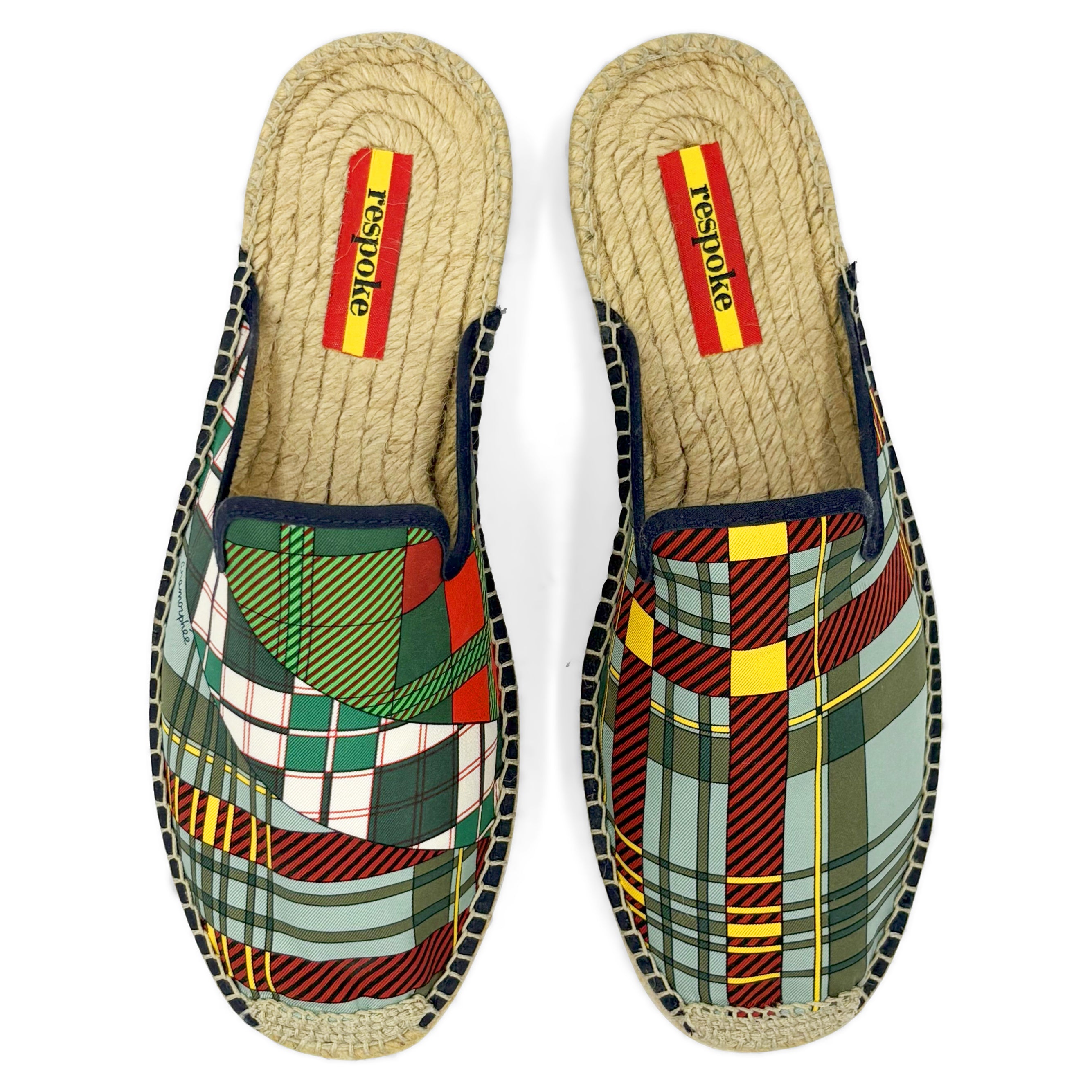 CHE Green Plaid Mule Espadrilles
