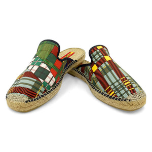 CHE Green Plaid Mule Espadrilles