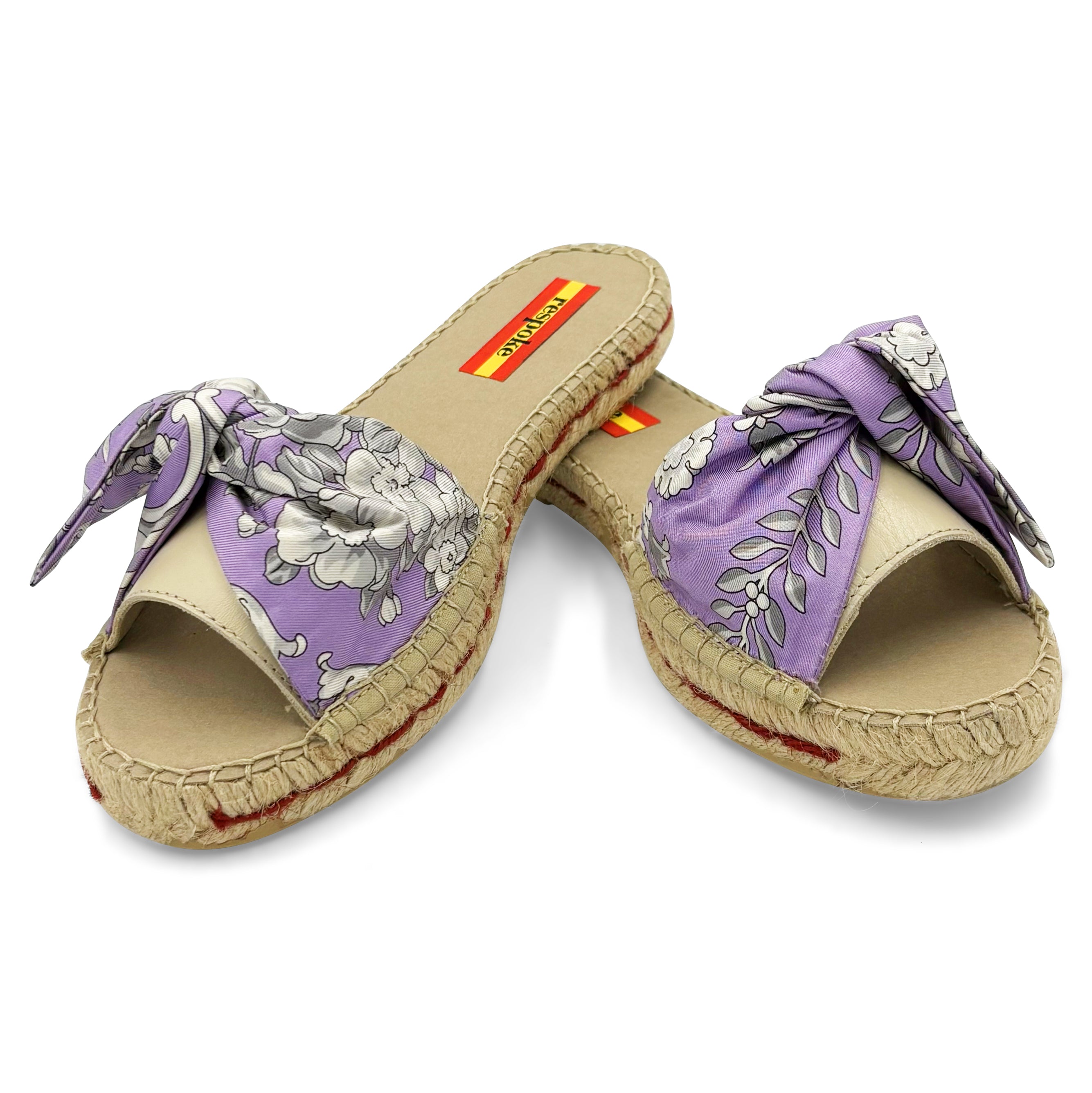 CORINTH RETICOLO Purple Bow Slide Espadrilles