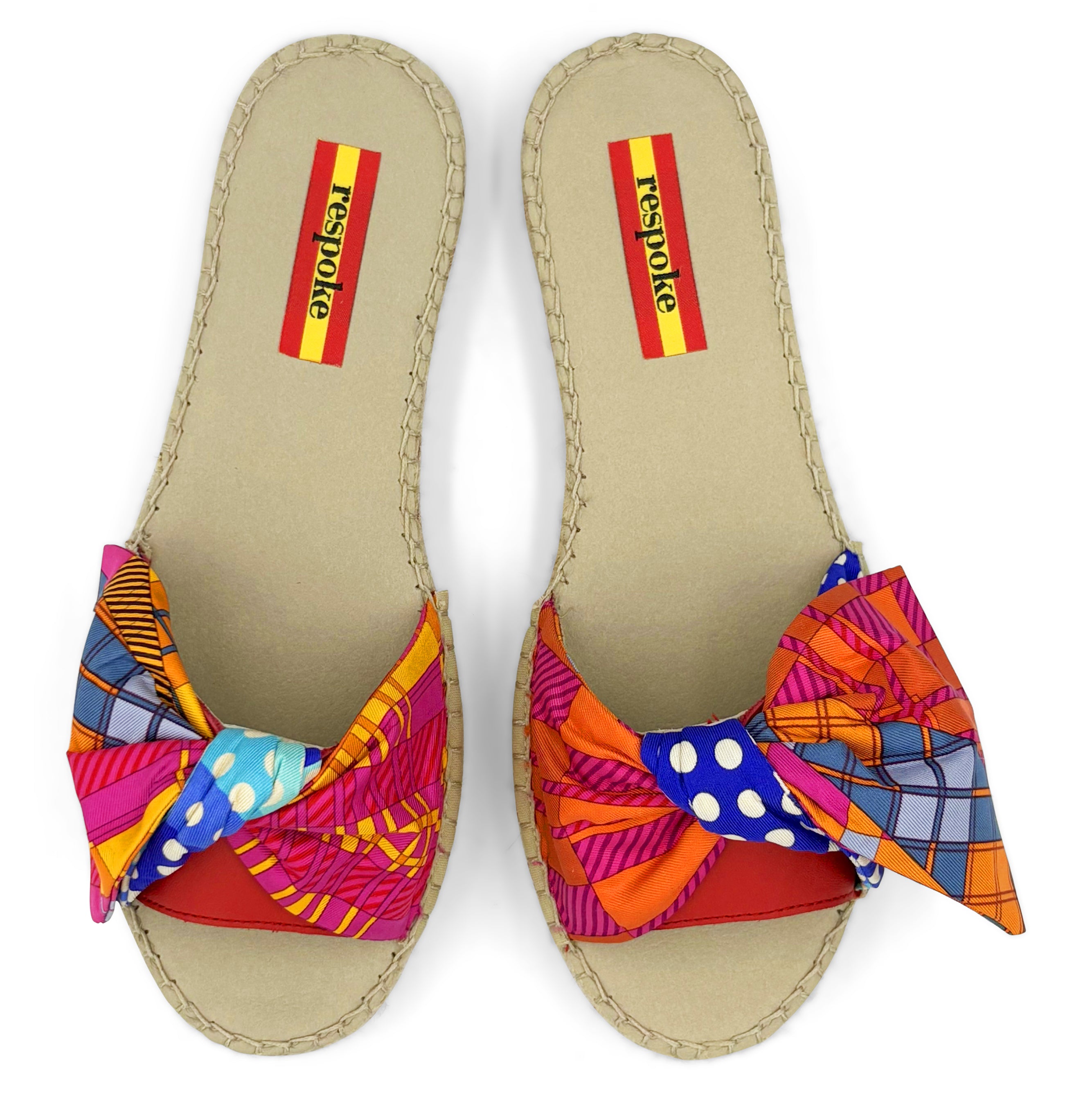 CRAVATES POIS Fuchsia Bow Slide Espadrilles