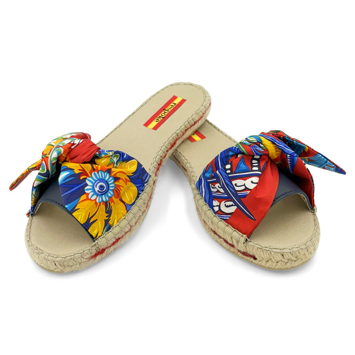 DANSE HISTOIRES Red Bow Slide Espadrilles