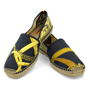EPERON CHASSE Navy/Gold Espadrilles