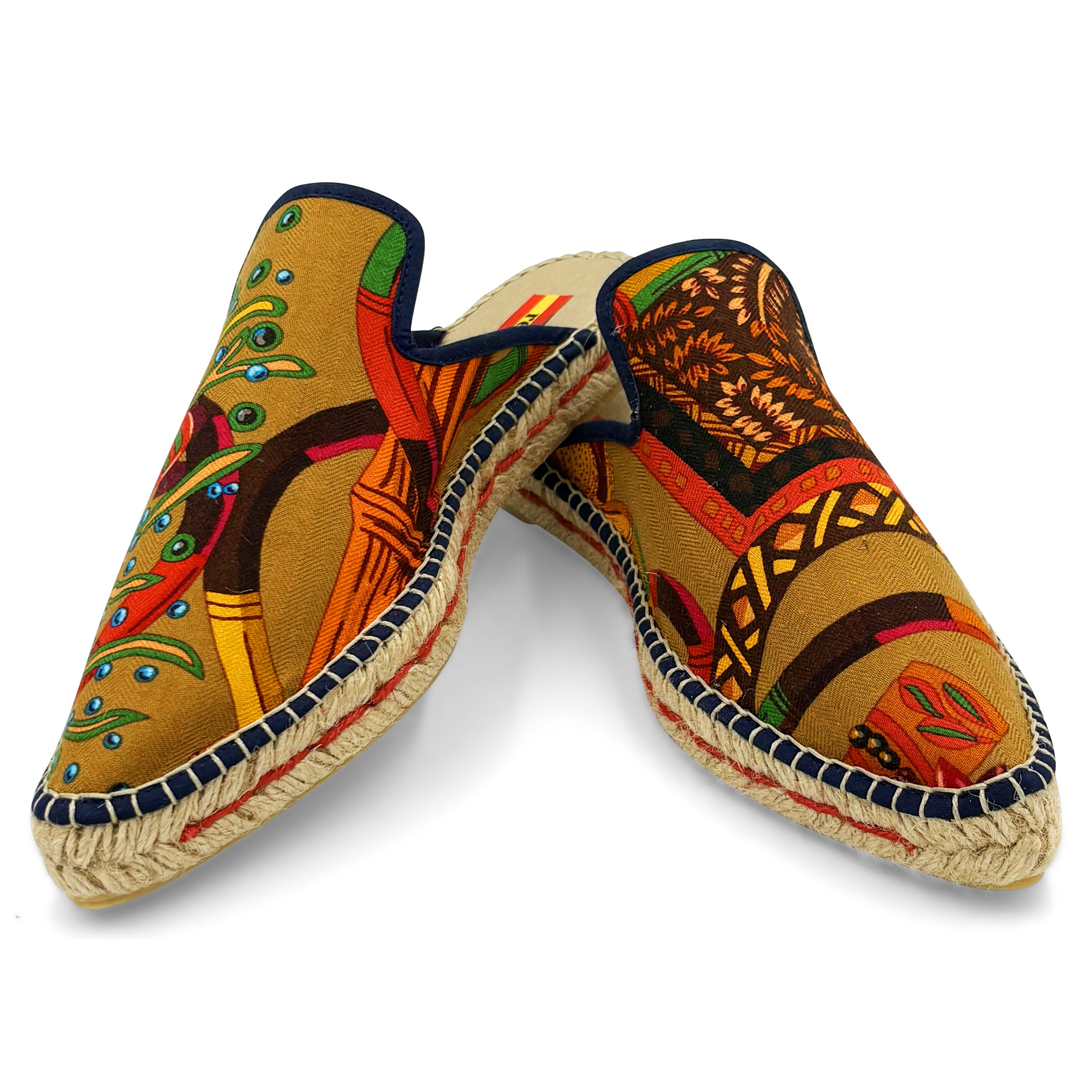 FILA Orange Silk/Cashmere Cocktail Mule Espadrilles