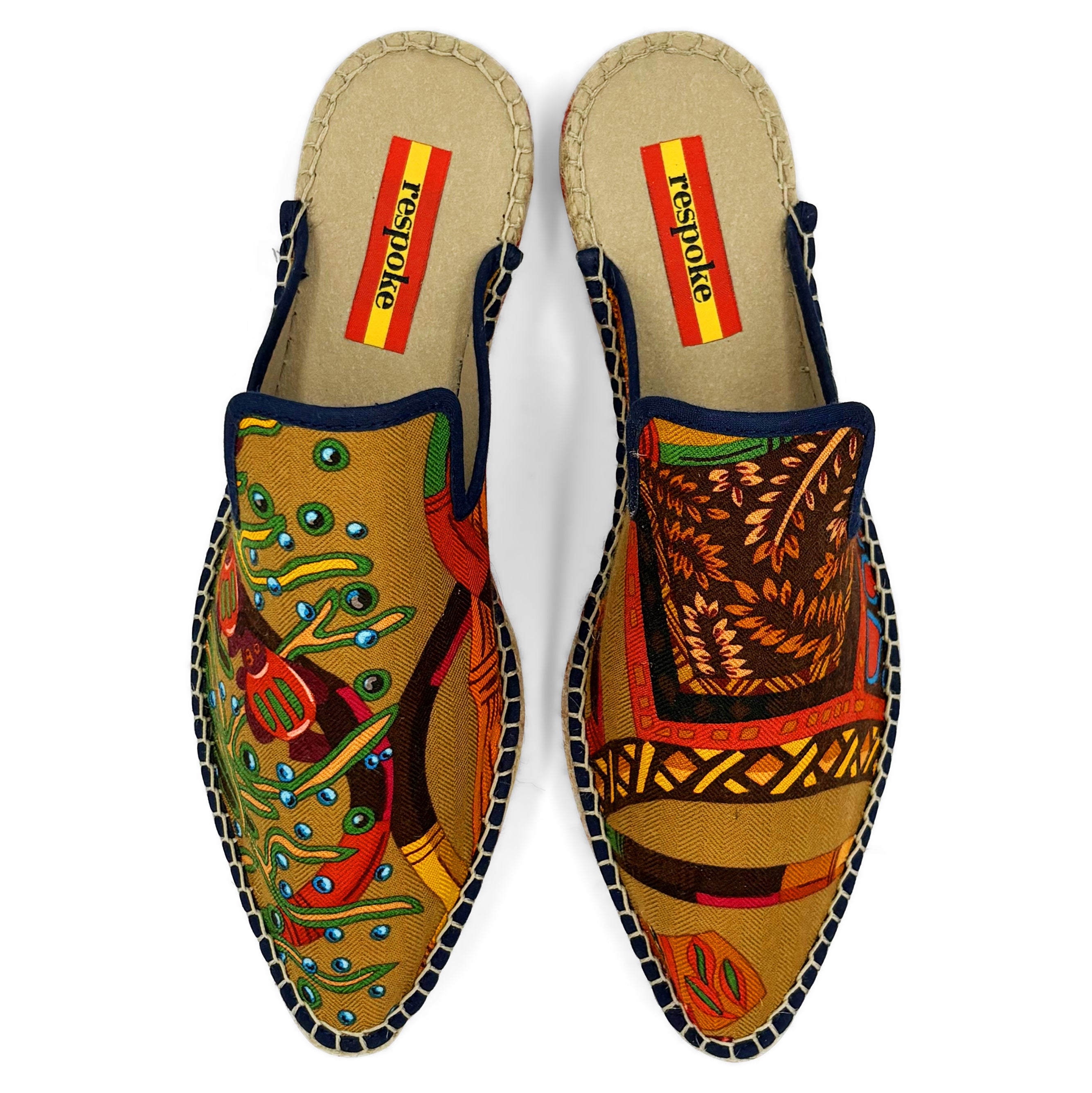 FILA Orange Silk/Cashmere Cocktail Mule Espadrilles