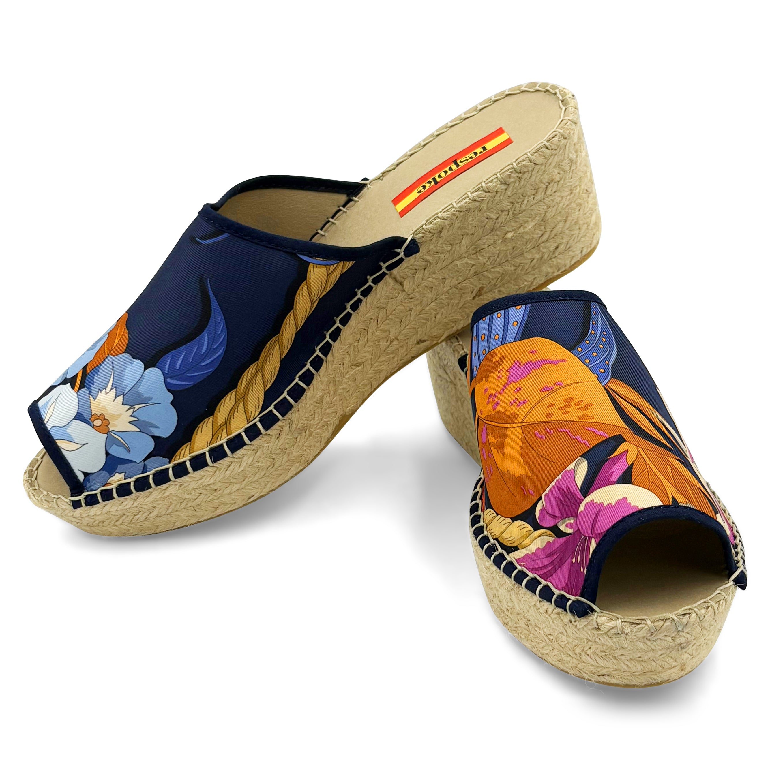 FIORITA Navy Modern Wedge Espadrilles