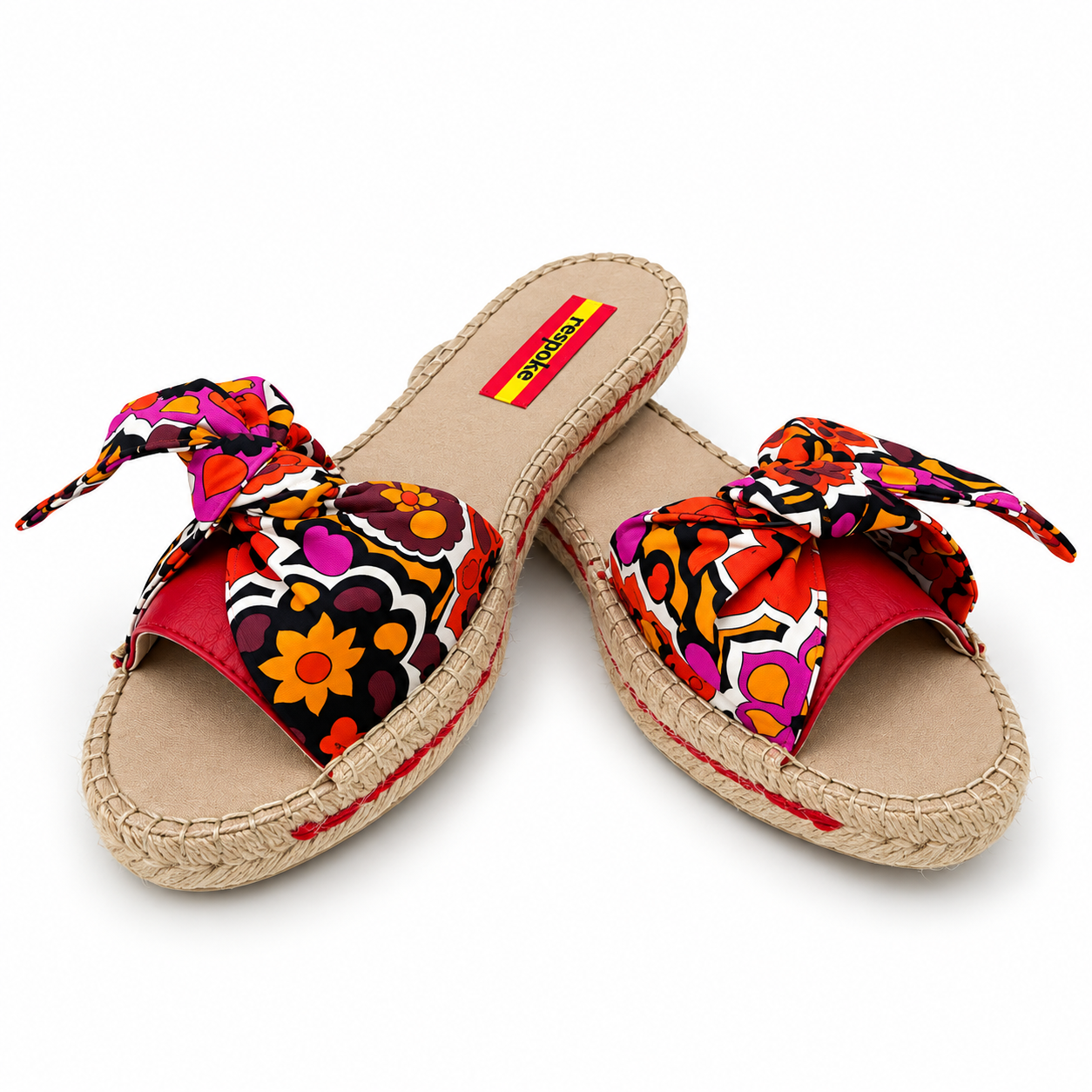 GIOCO Red Bow Slide Espadrilles