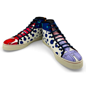 YAYOI ETIQUETER  Blue Hi-Top