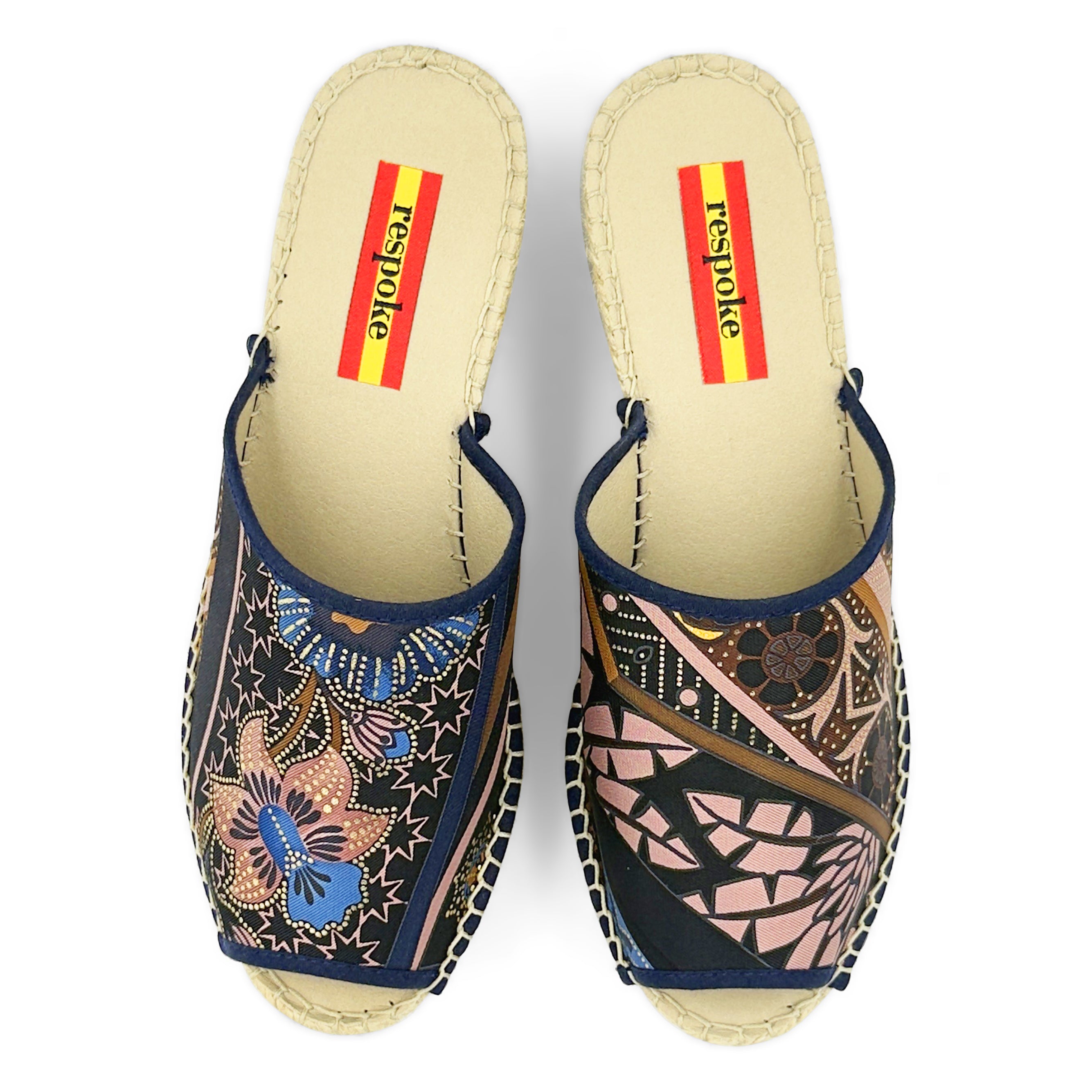 NIRVANA Blue/Black Modern Wedge Espadrilles