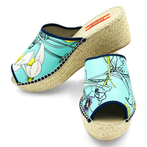 FRIDA Turquoise Modern Wedge Espadrilles