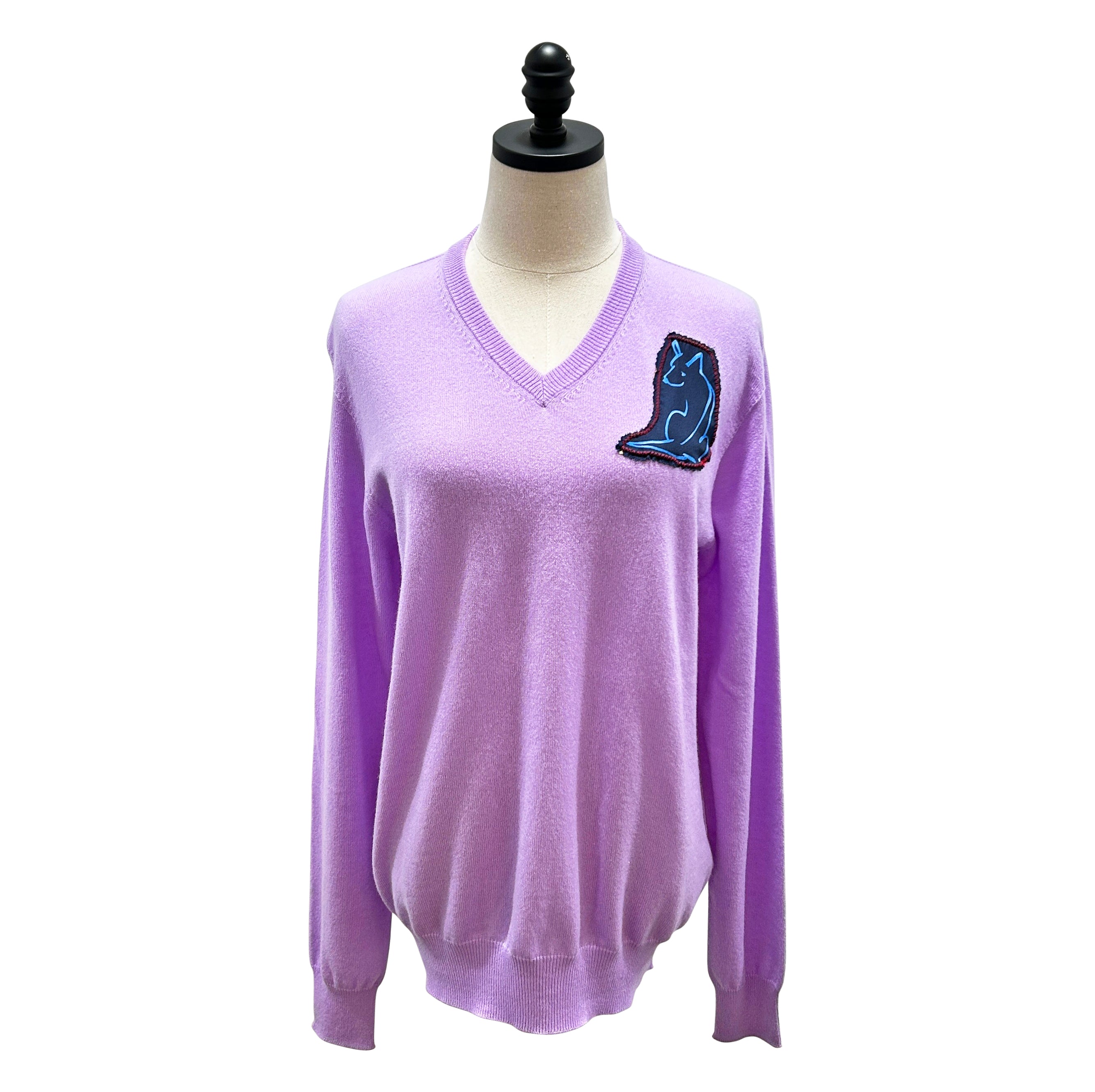Lilac Cashmere V-Neck Sweater