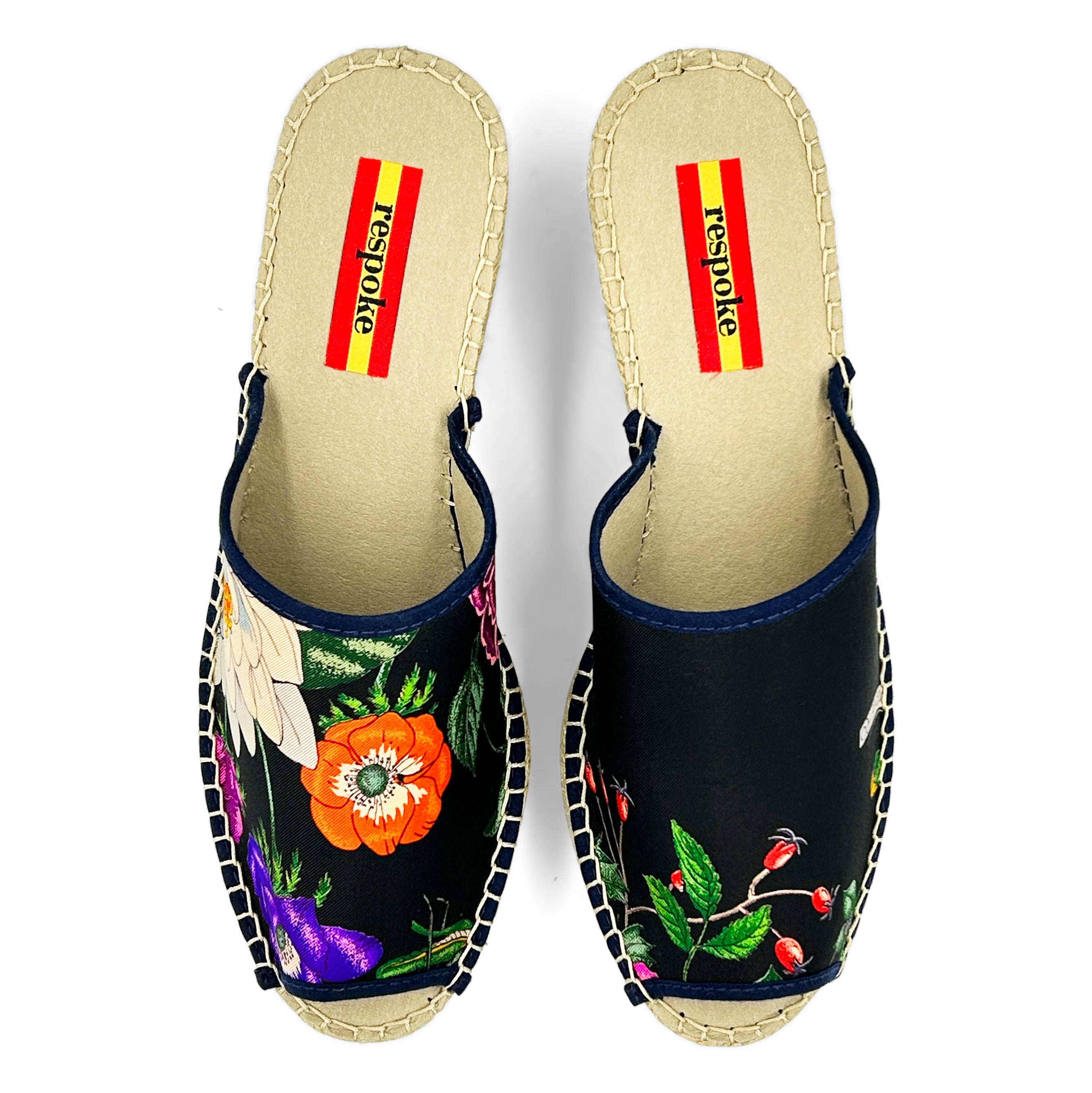 GRACE Black Modern Wedge Espadrilles