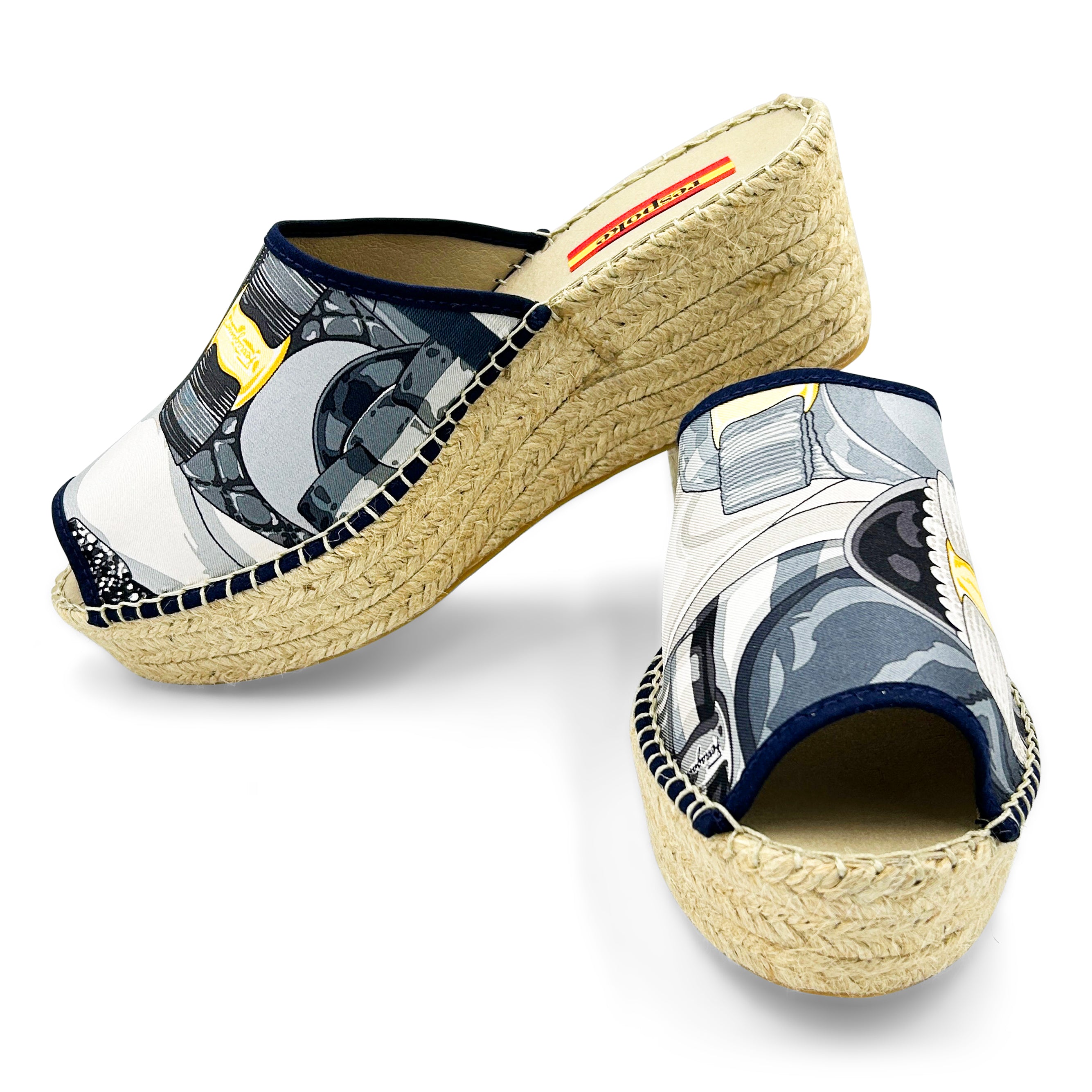 BALLERINA Grey Modern Wedge Espadrilles