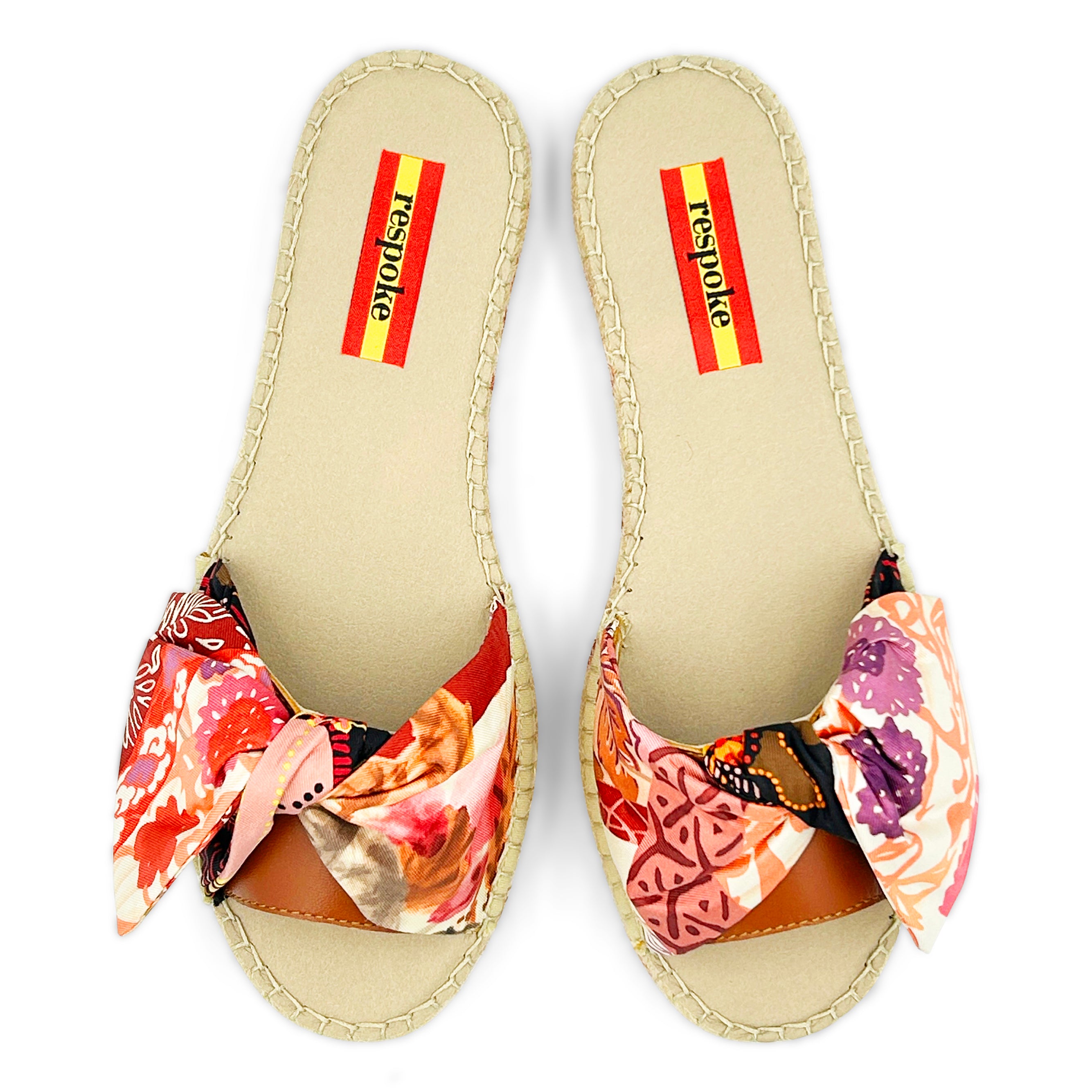 BATIK OMBRELLONI Red Bow Slide Espadrilles