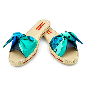 GEMMA Blue Bow Slide Espadrilles