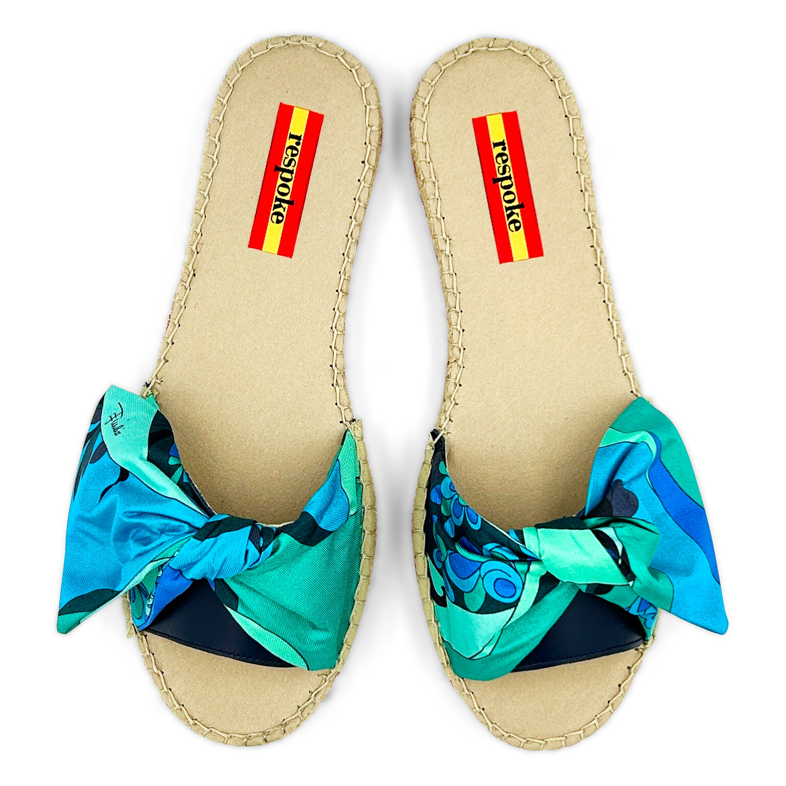 GEMMA Blue Bow Slide Espadrilles