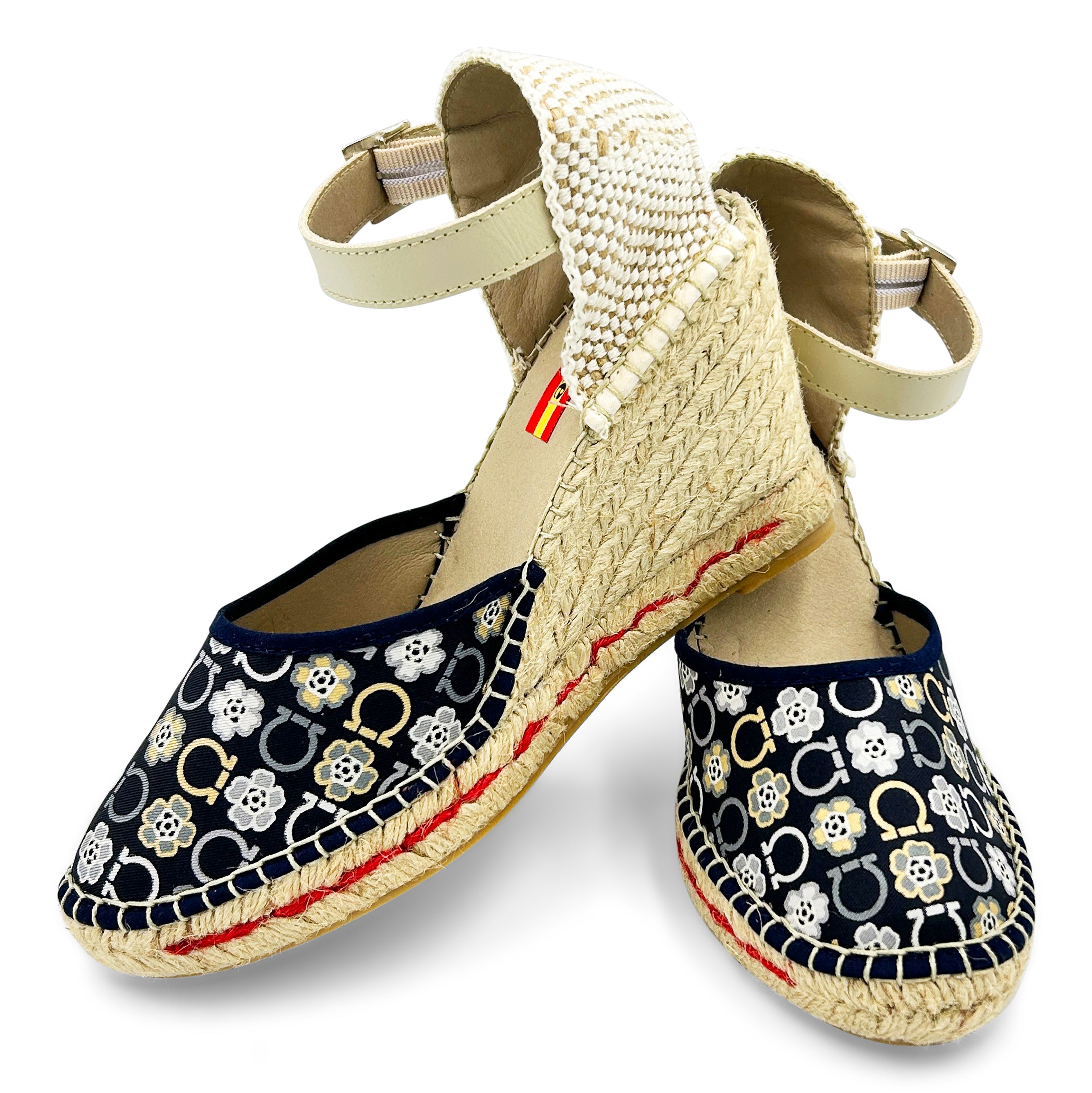 GANCINO Black Buckle Wedges