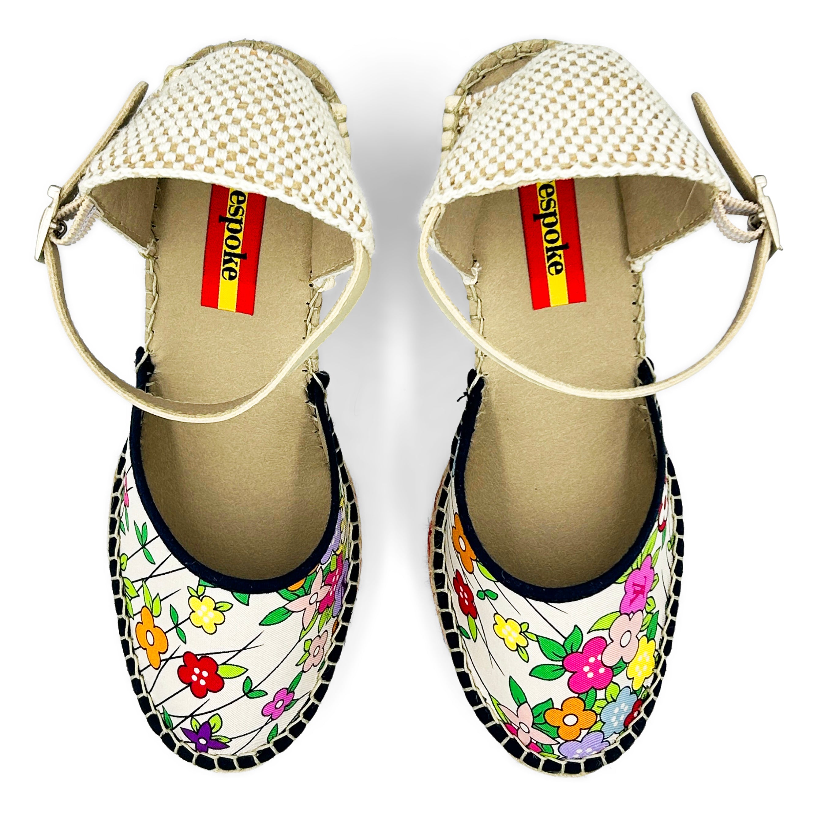 KUSAMA White Buckle Wedges
