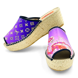 RODER Purple Modern Wedge Espadrilles