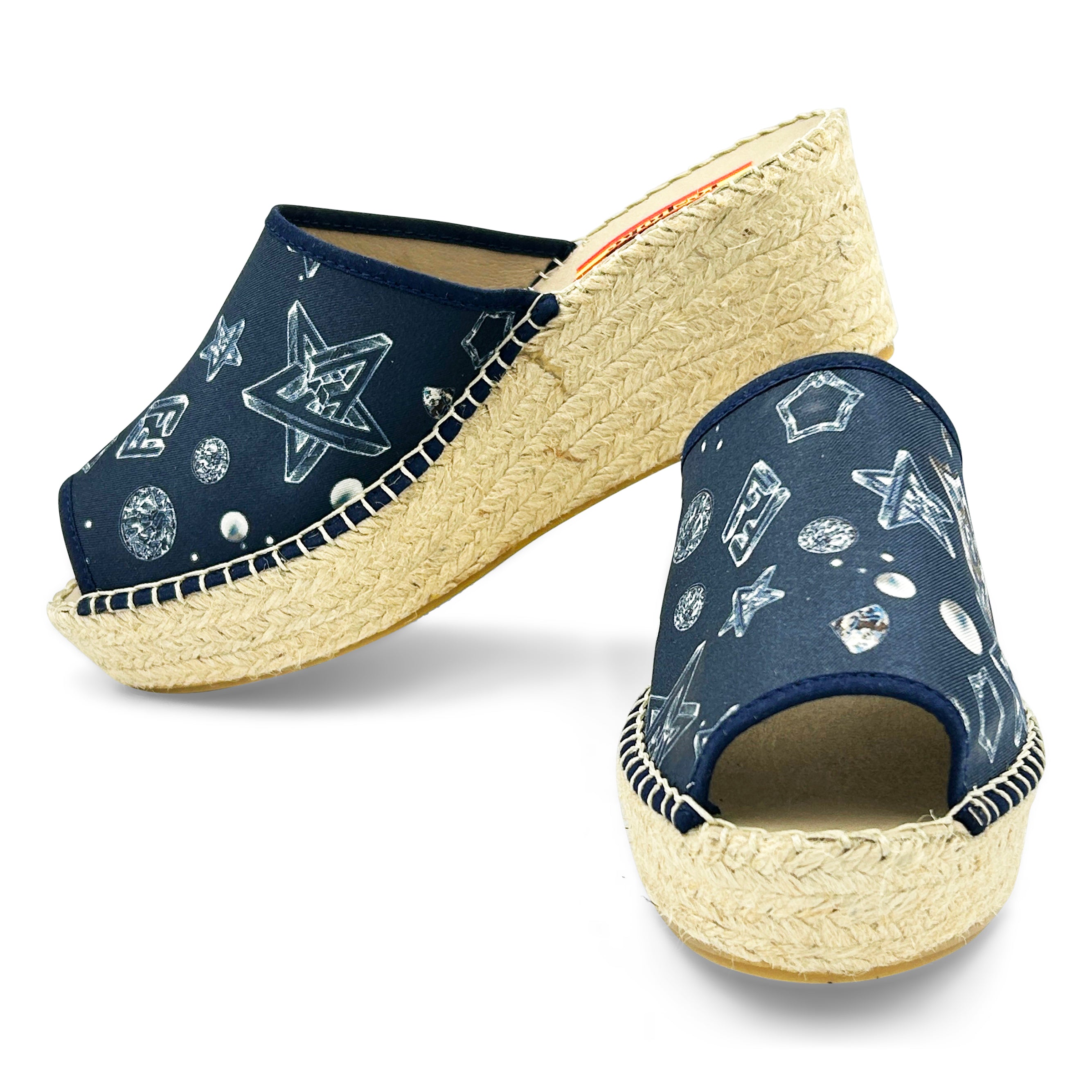PREZIOSA Navy Modern Wedge Espadrilles