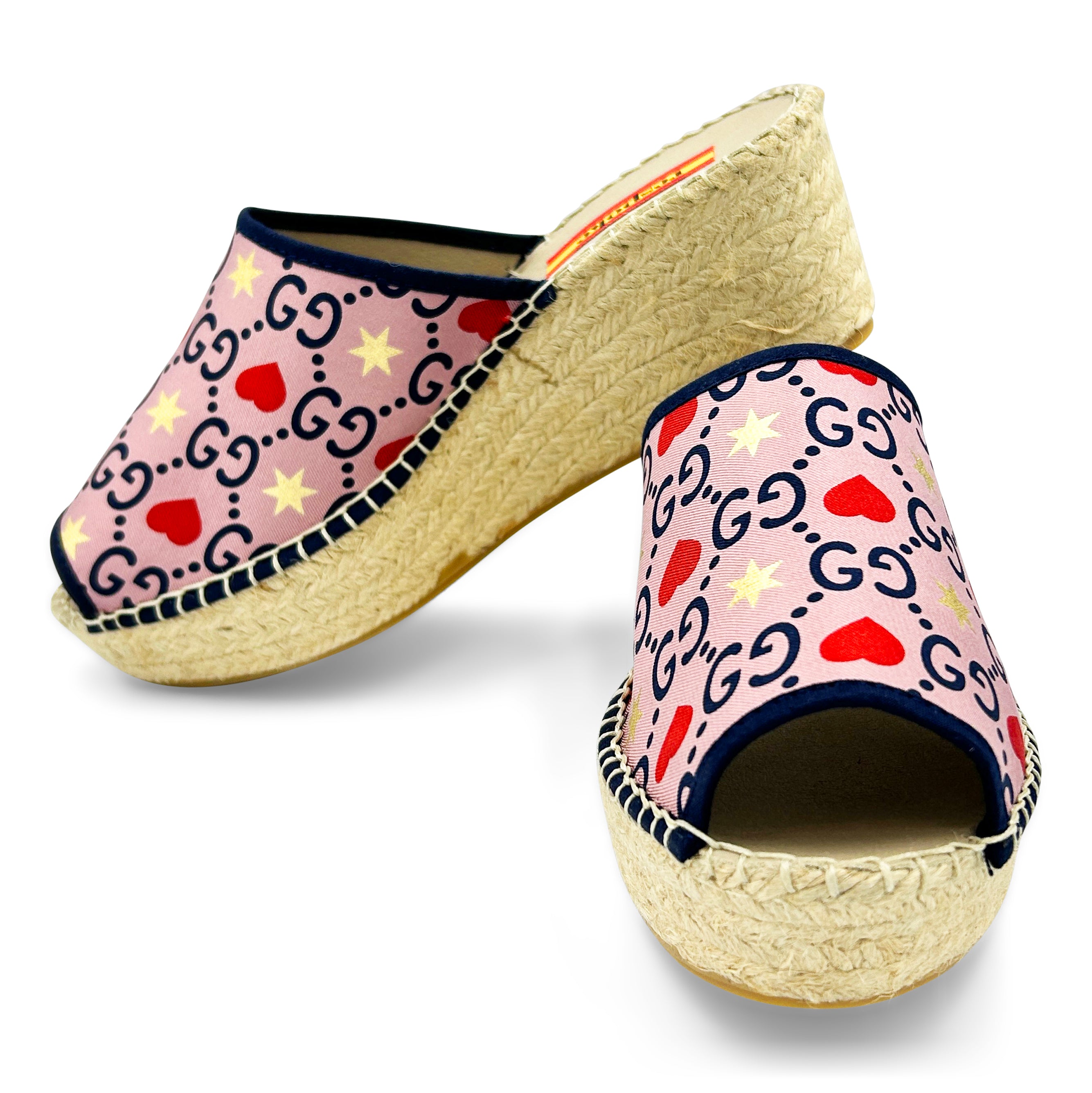 CUORE Pink Modern Wedge Espadrilles