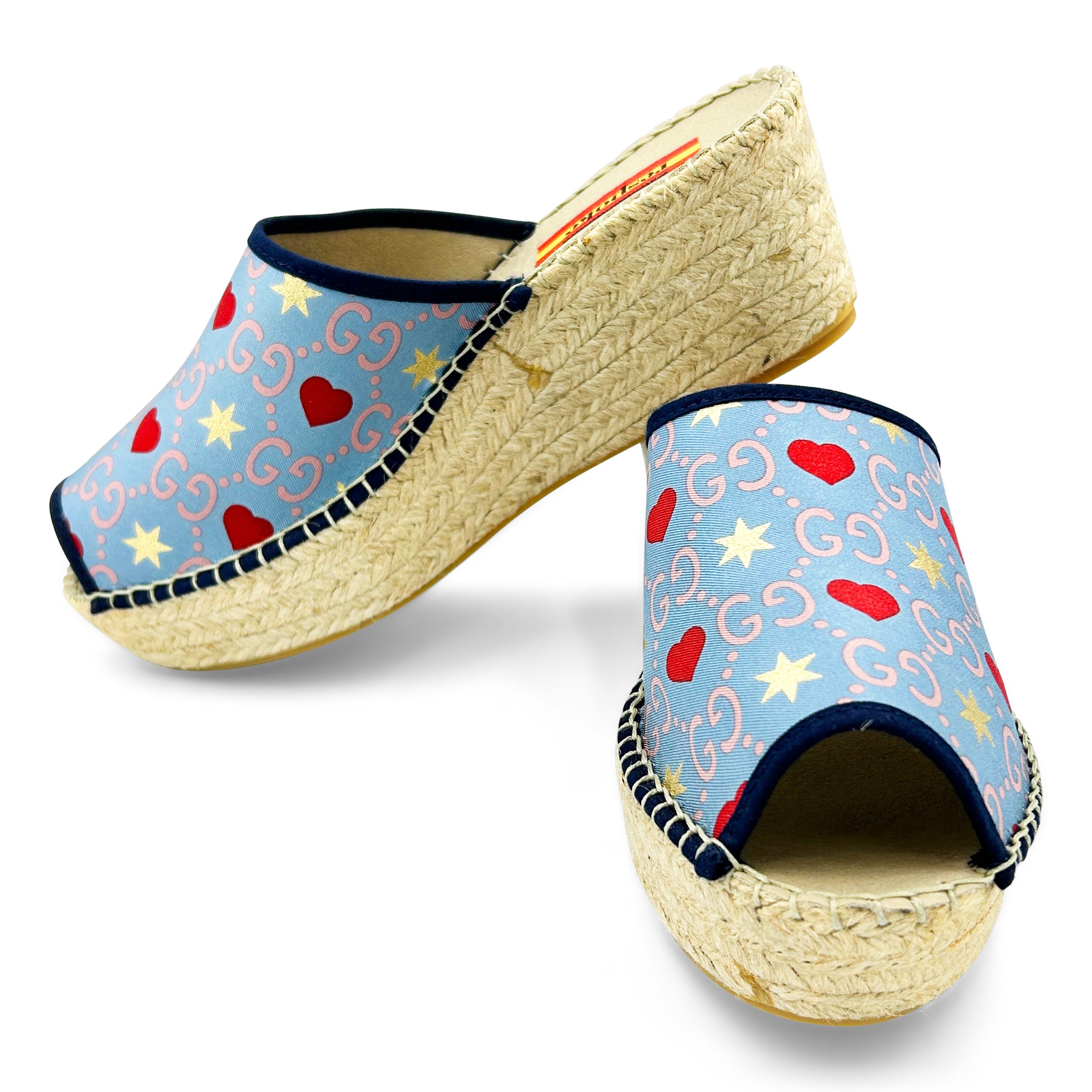 CUORE Blue Modern Wedge Espadrilles