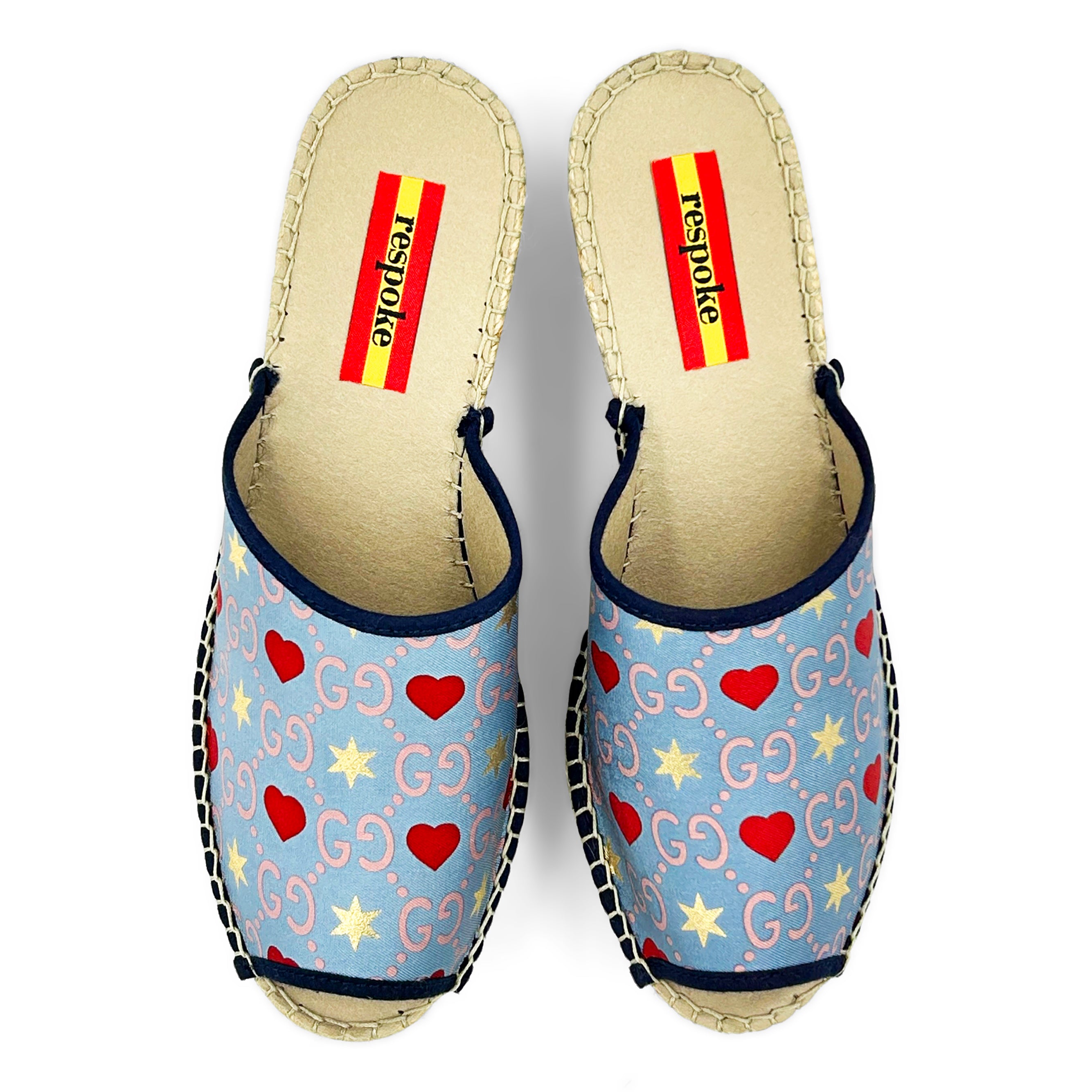 CUORE Blue Modern Wedge Espadrilles
