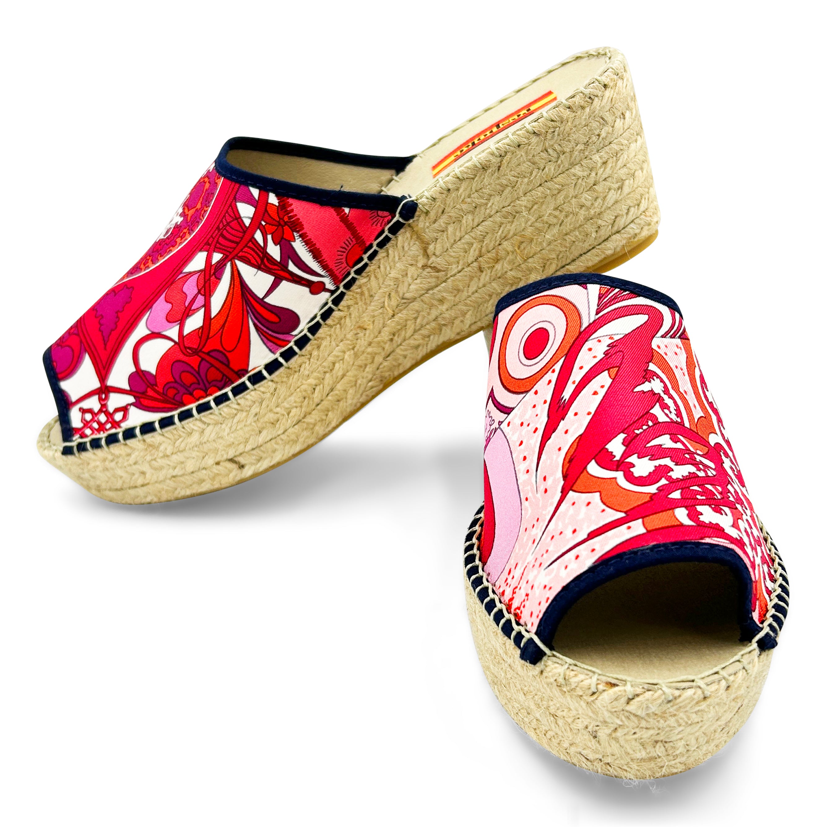INFINI Fuchsia Modern Wedge Espadrilles