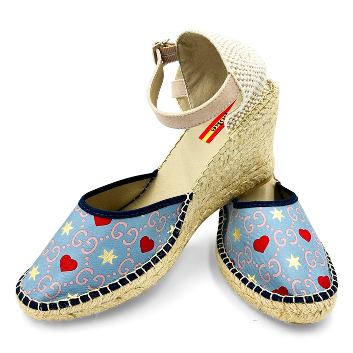 CUORE Blue Buckle Wedges