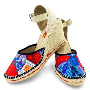 TOPIARIA Red Buckle Wedges