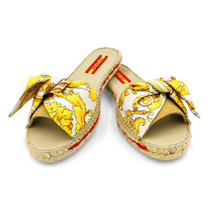 CORINTH White Bow Slide Espadrilles