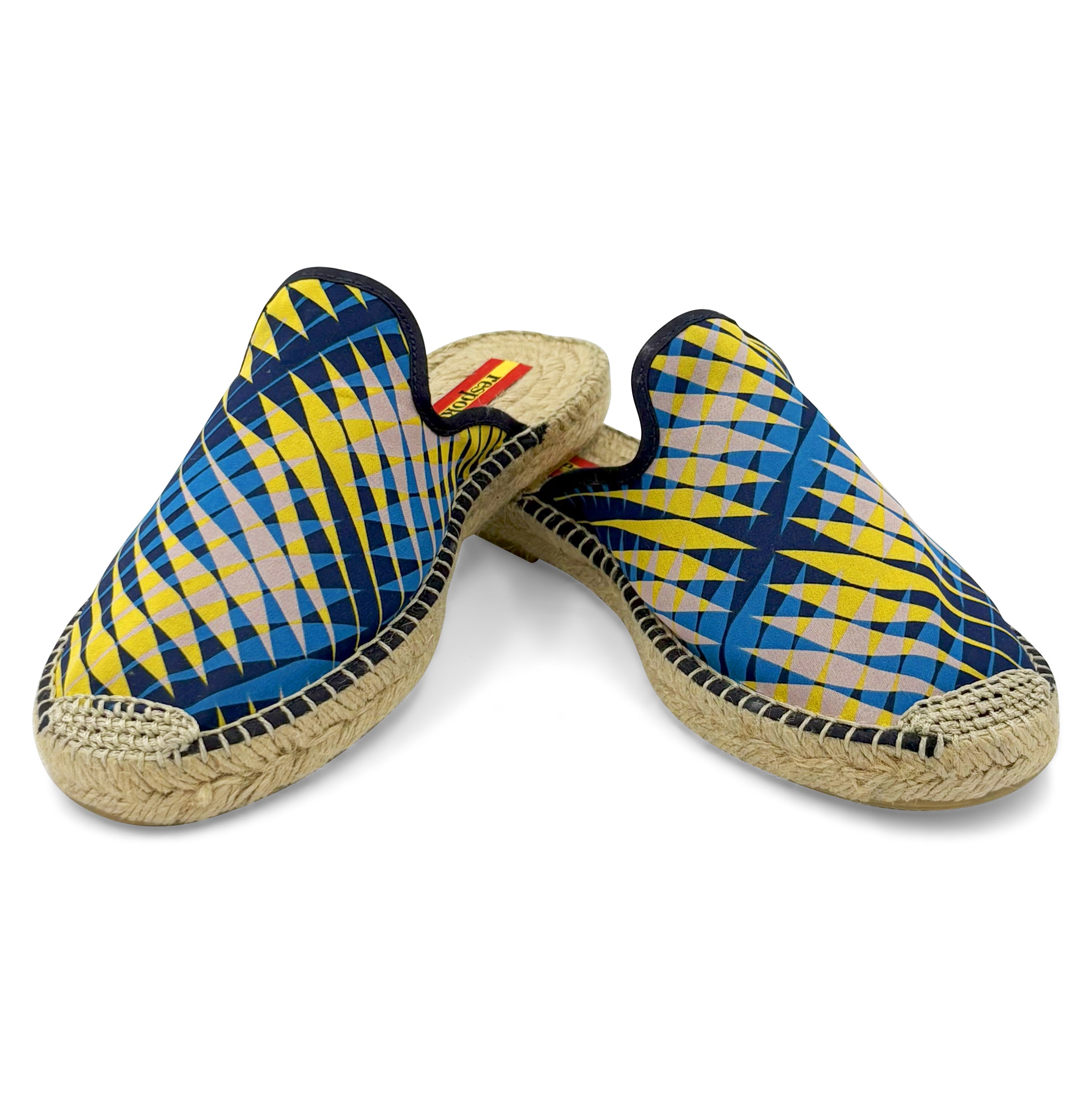 JACY Blue/Yellow Mule Espadrilles