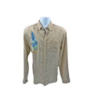 Linen Button-Down Shirt Sand - M