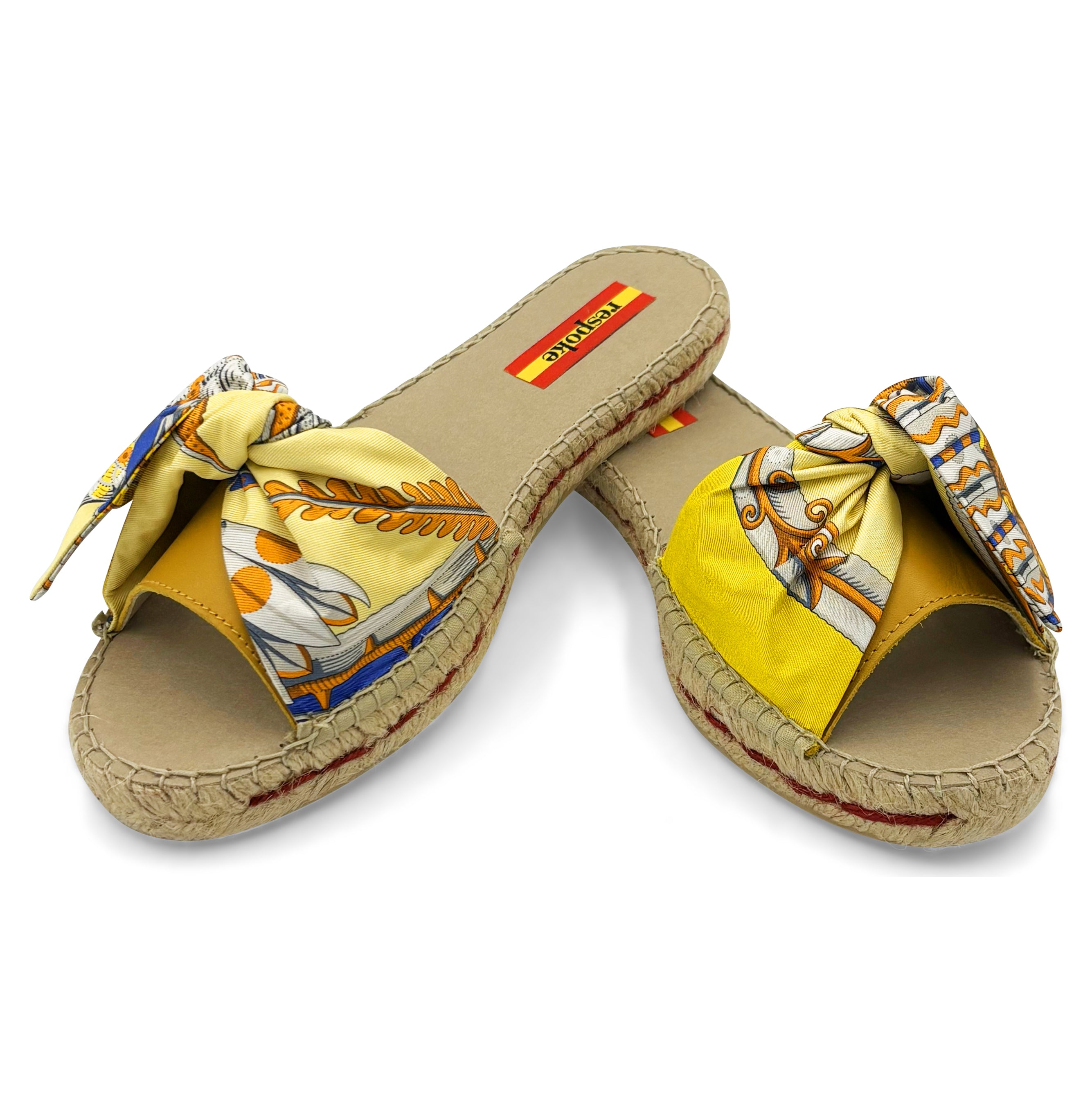 MARINA Yellow Bow Slide Espadrilles