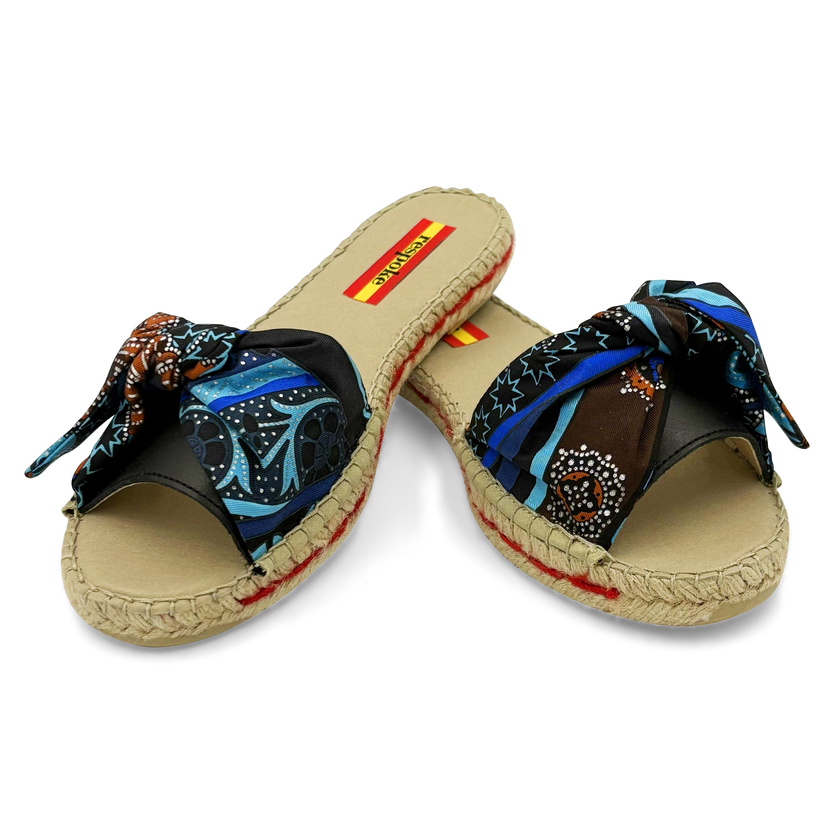 NIRVANA Blue Bow Slide Espadrilles