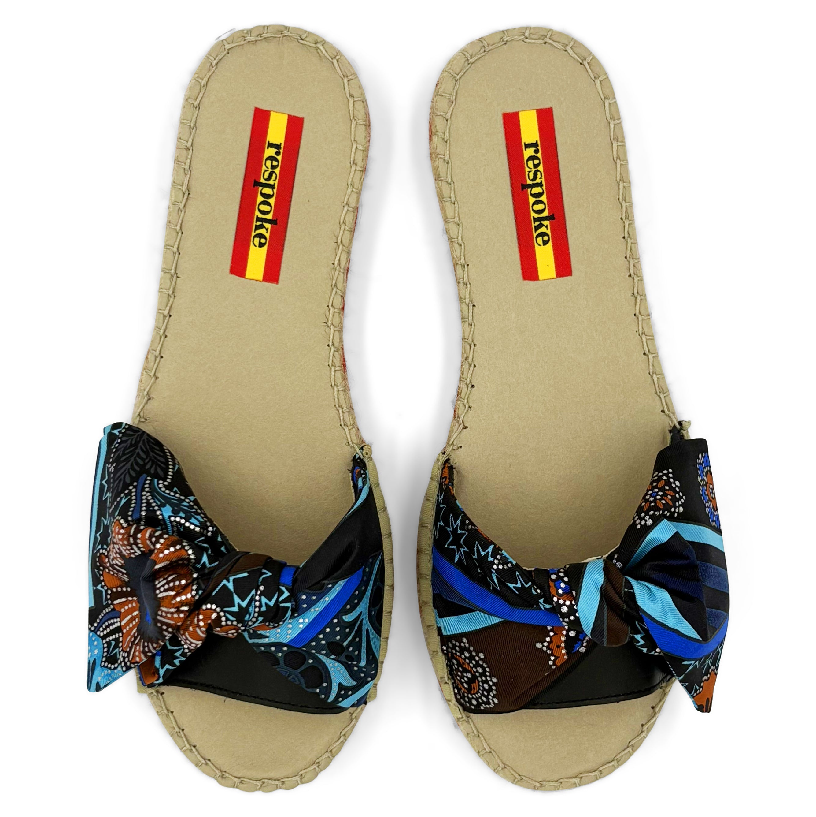 NIRVANA Blue Bow Slide Espadrilles