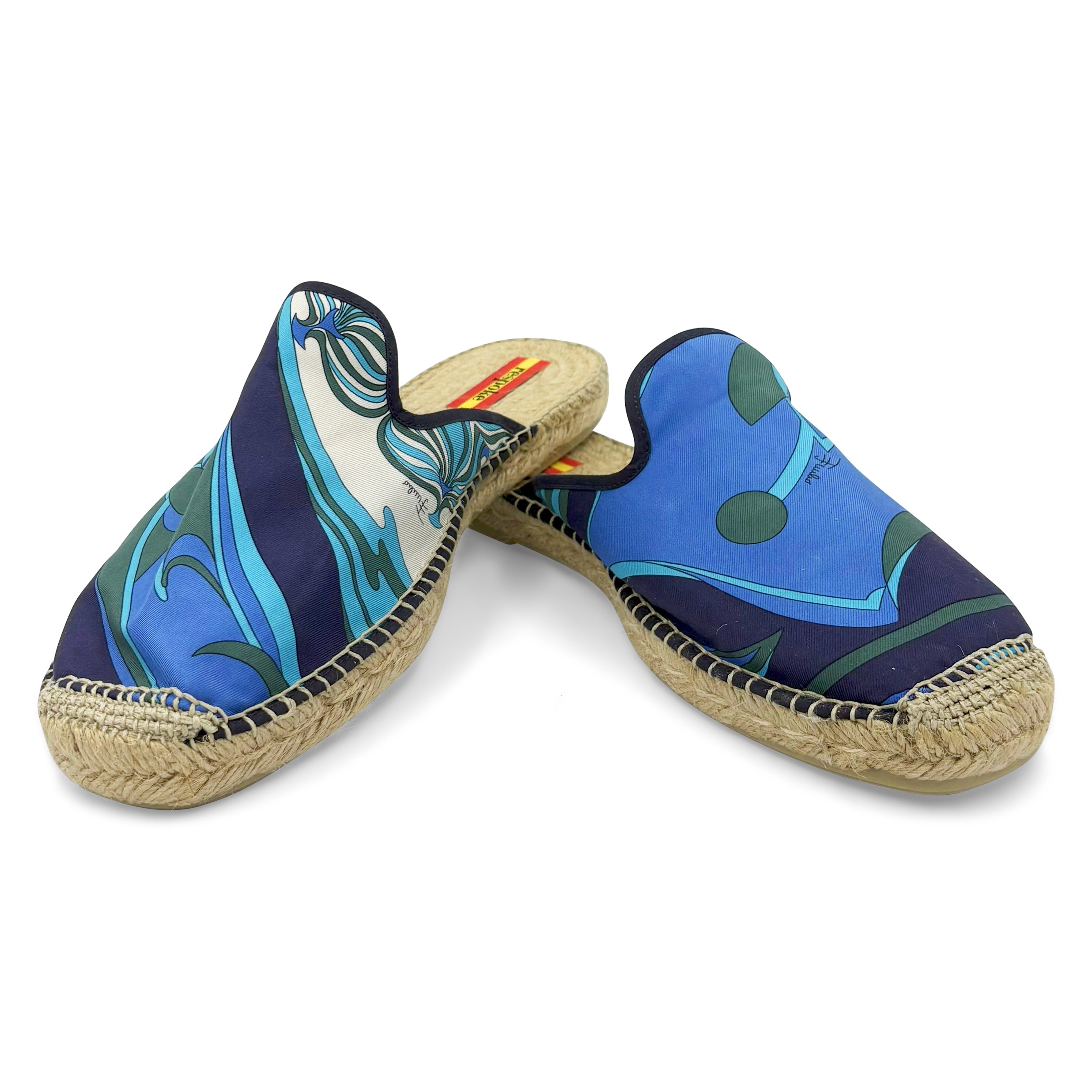 PEPE Blue/Green Mule Espadrilles