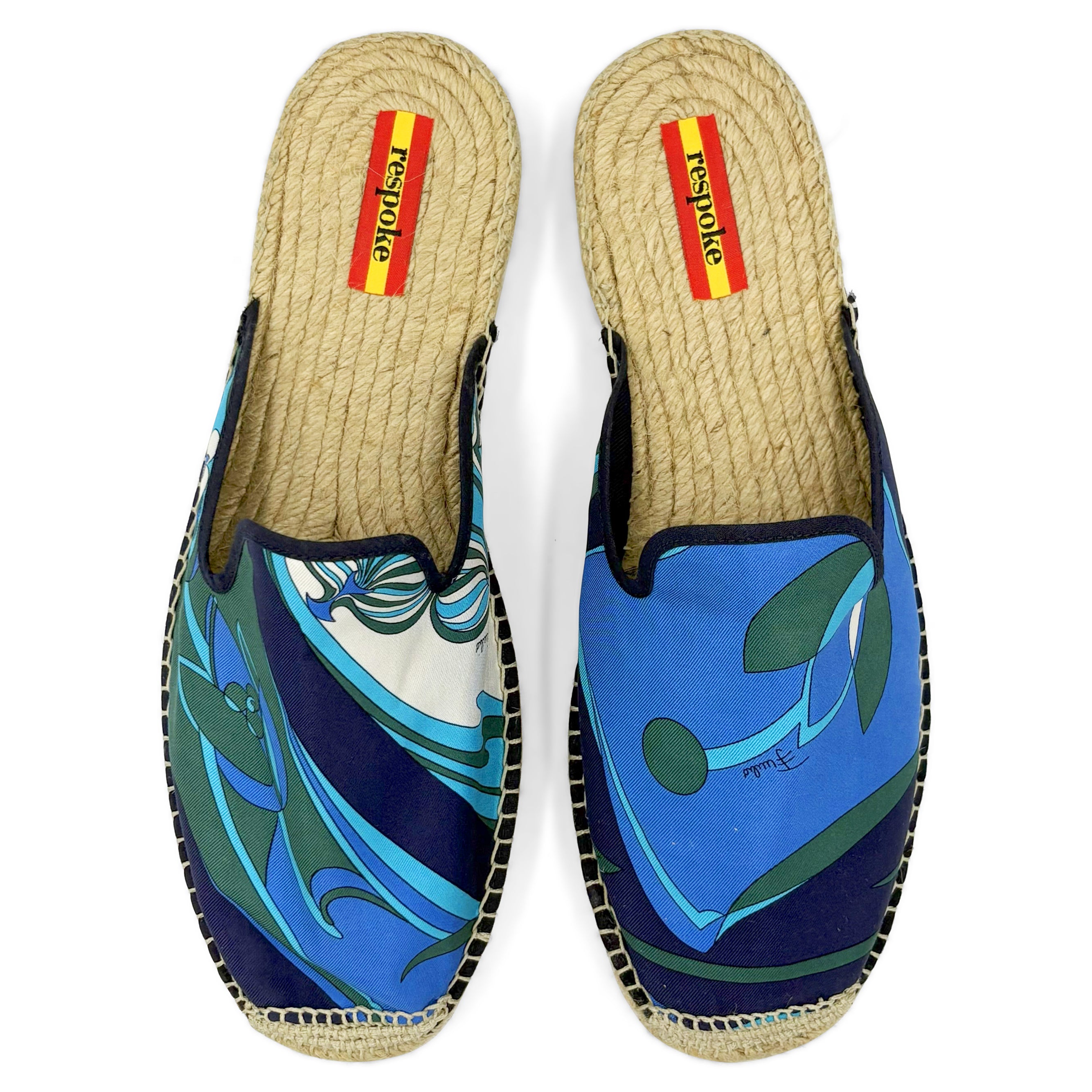 PEPE Blue/Green Mule Espadrilles