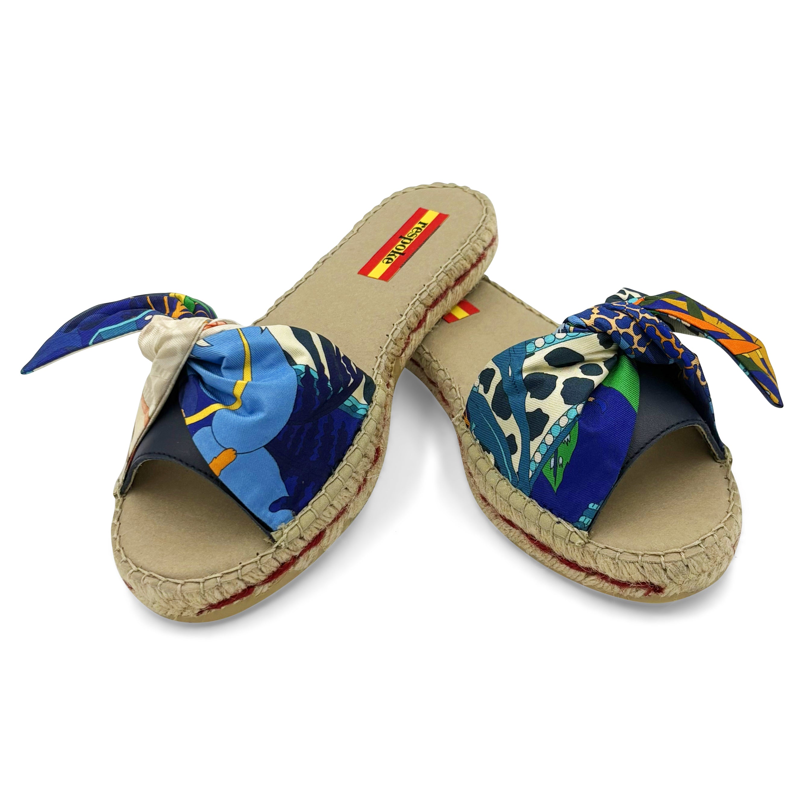 REGNO TIGRE Blue Bow Slide Espadrilles