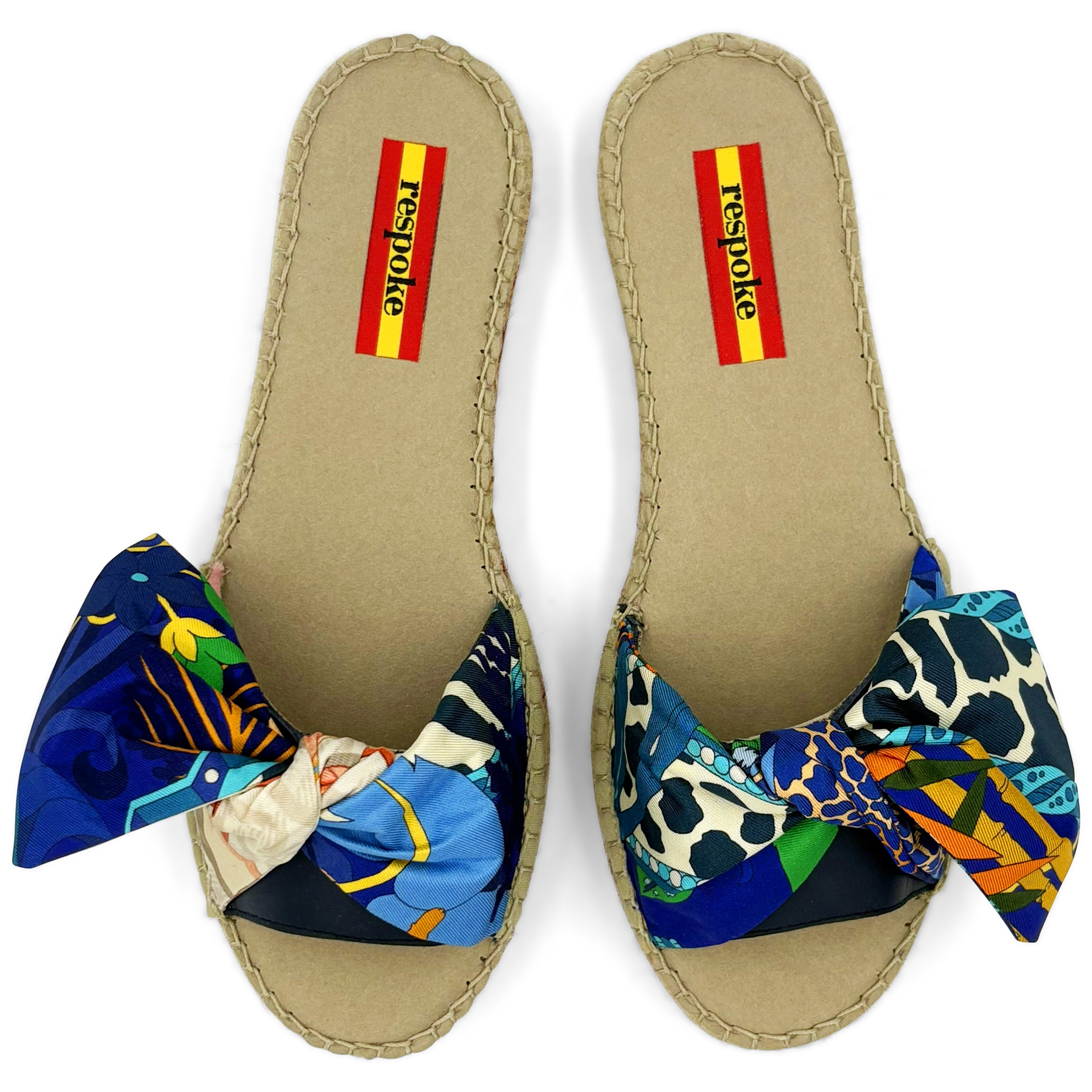 REGNO TIGRE Blue Bow Slide Espadrilles