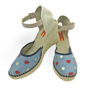 CUORE Blue Buckle Wedges