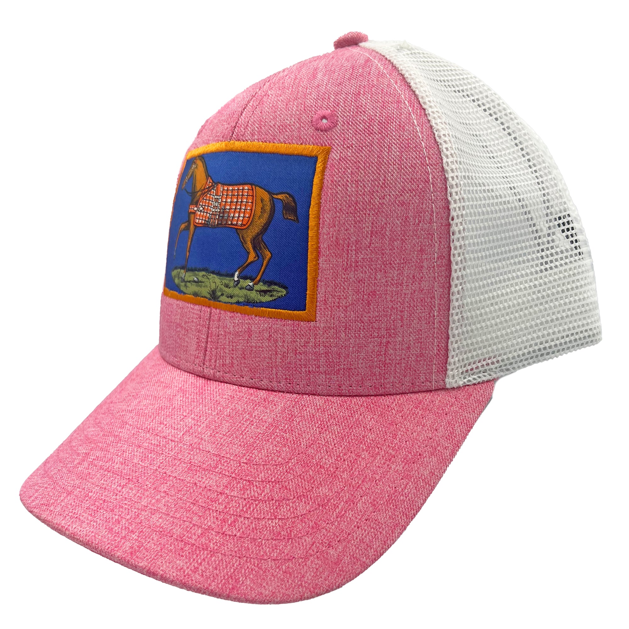 Ball Cap Pony Tail Equestrian - Pink / White