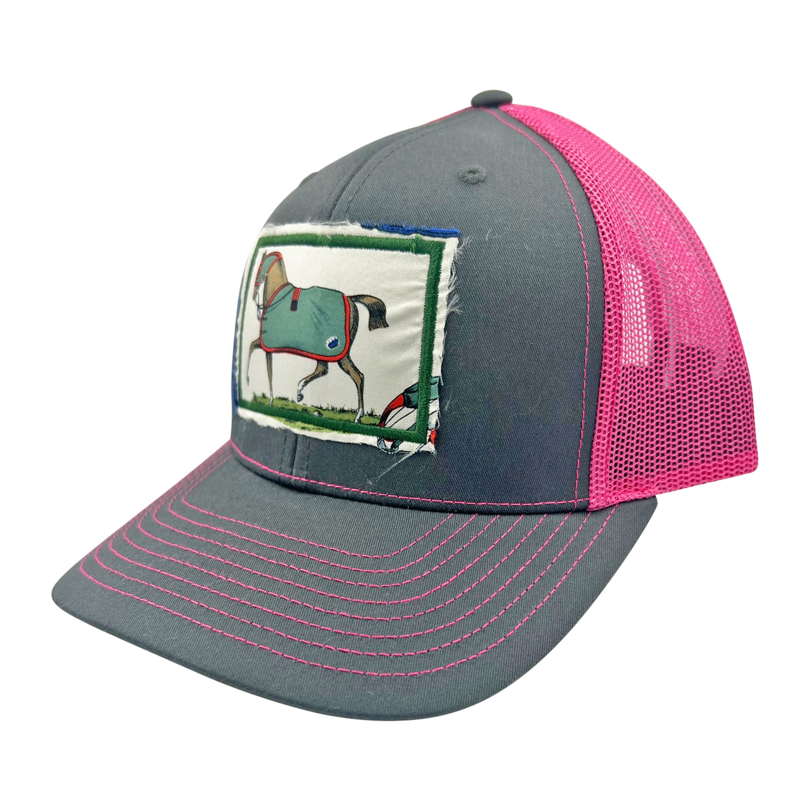 Ball Cap Equestrian - Grey / Pink
