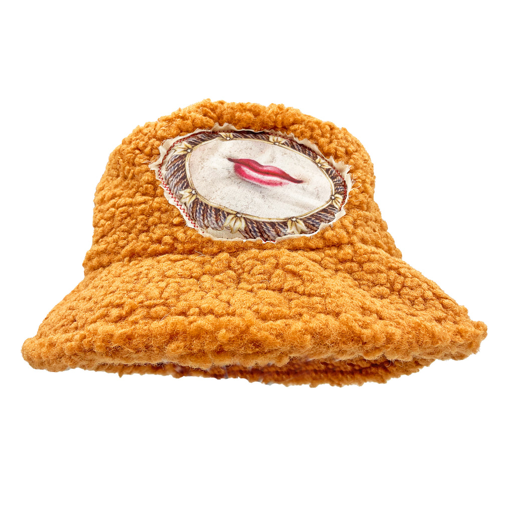 Kiss Orange Teddy Bucket Hat