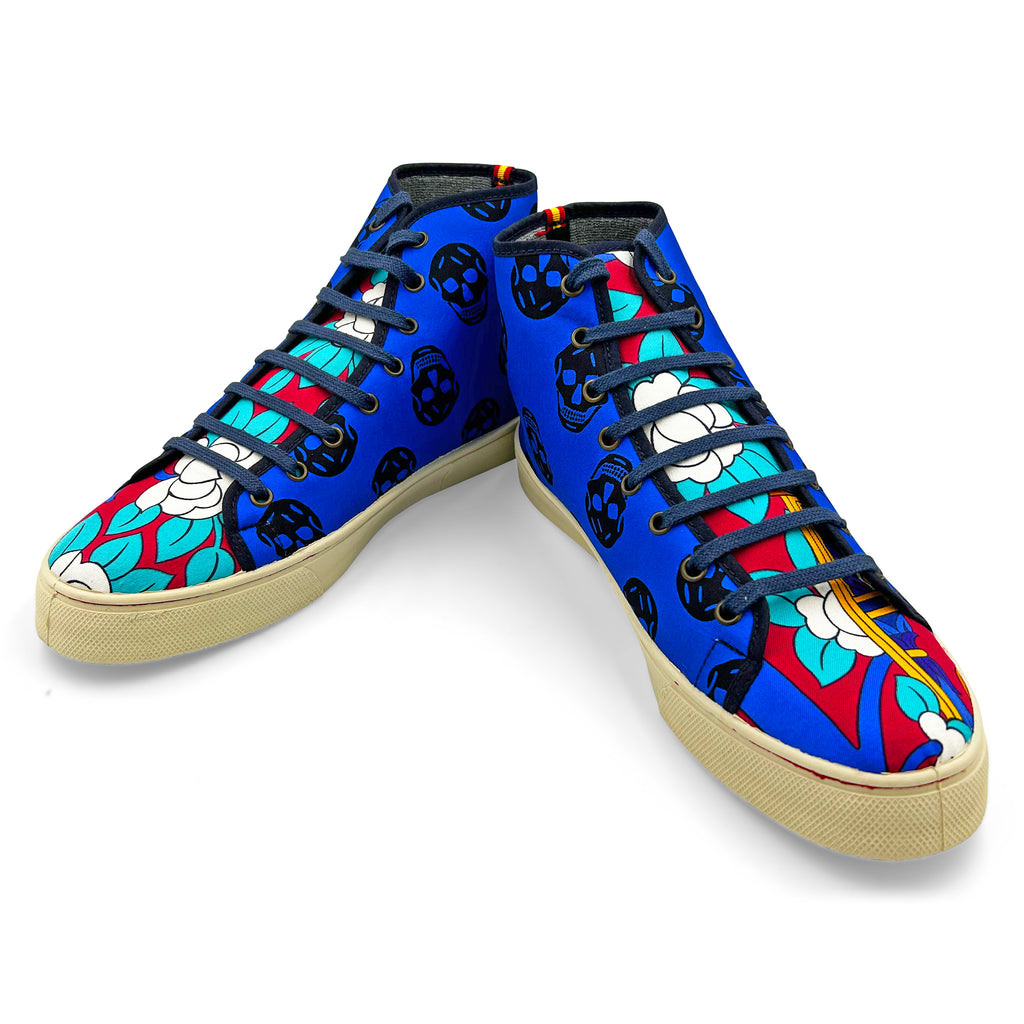 RAJASTHAN BIKER Blue Hi-Top Sneaker