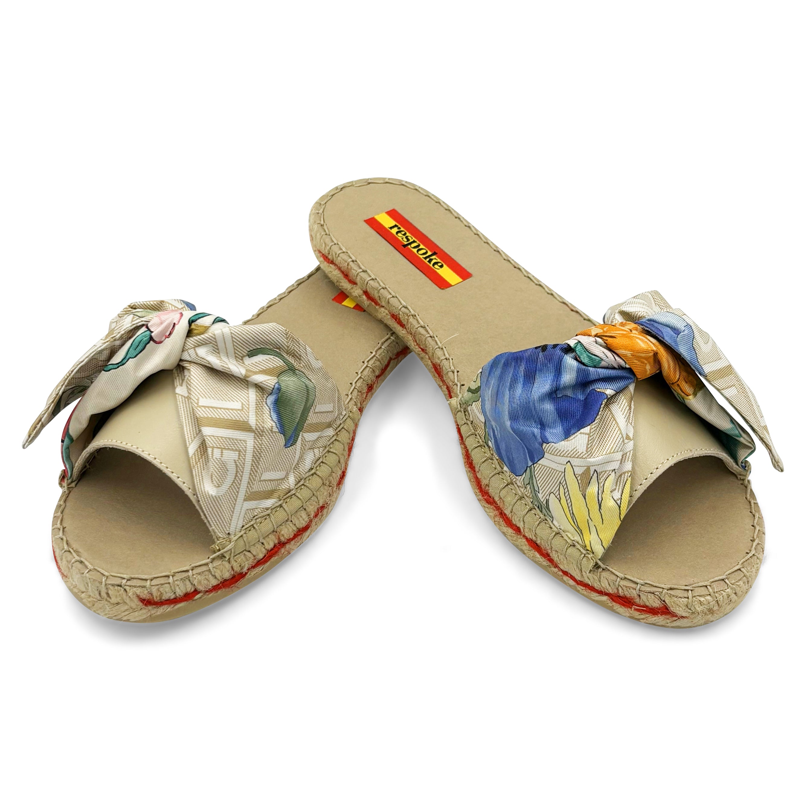 ROSAE FRAMMENTO Cream Bow Slide Espadrilles